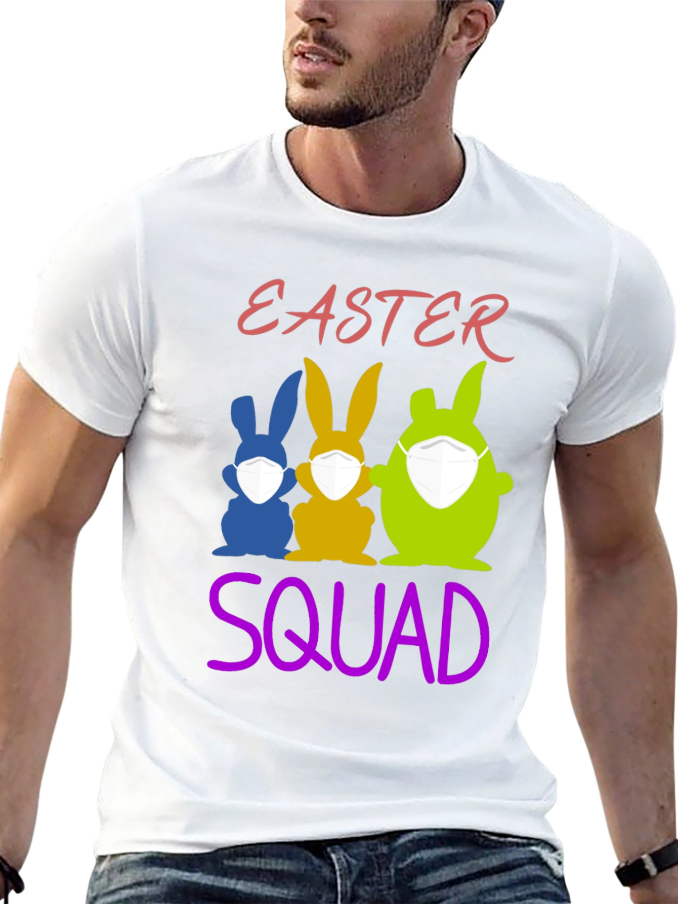 Easter Squad T-Shirt: Funny Bunny Mask Tee