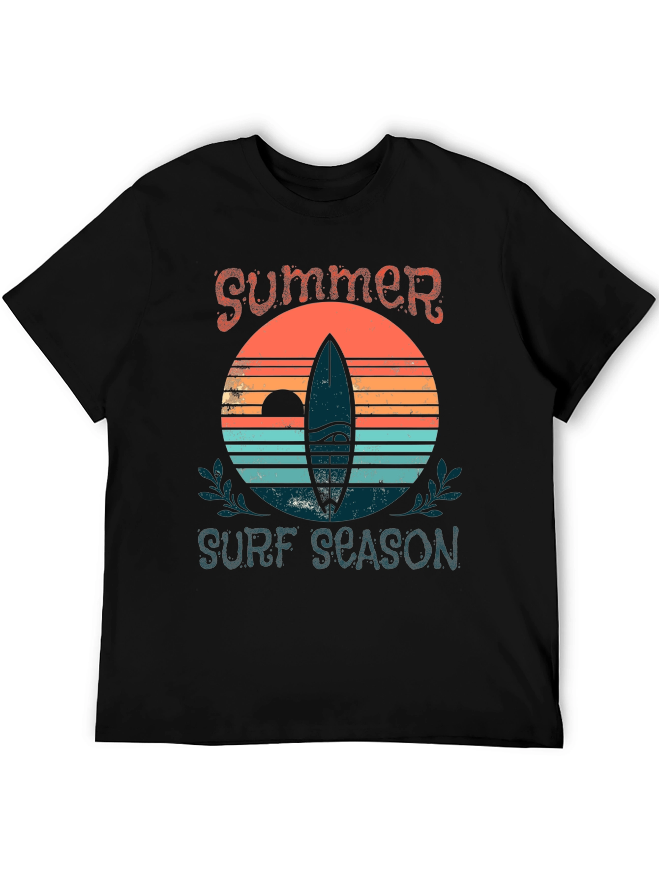 Summer Surf Season Graphic Tee - Black
