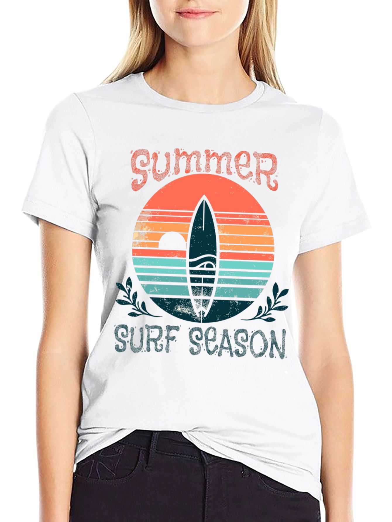 Summer Surf Season Graphic Tee - Black