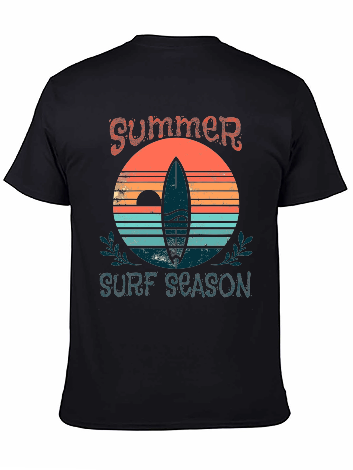 Summer Surf Season Graphic Tee - Black