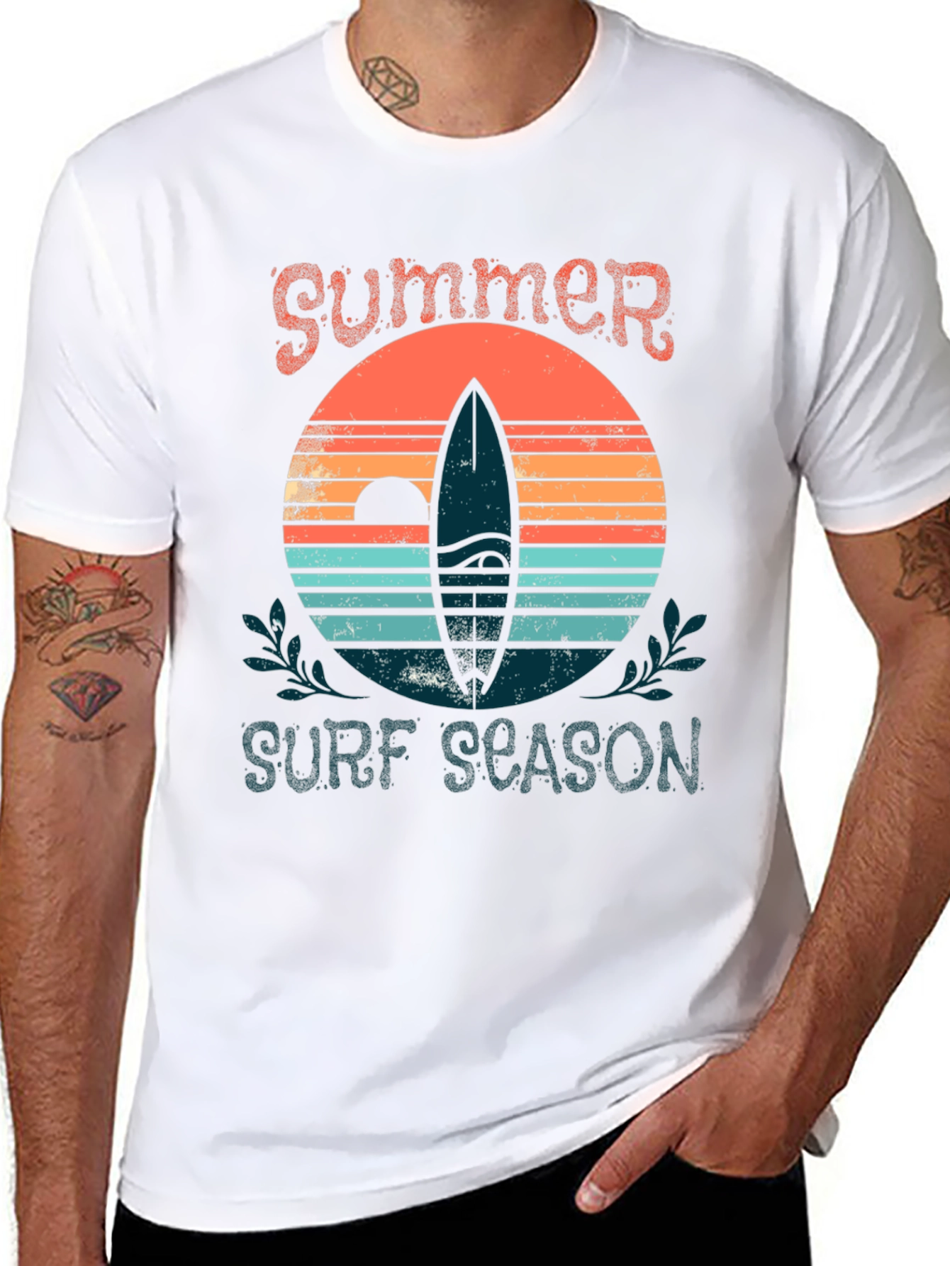 Summer Surf Season Graphic Tee - Black
