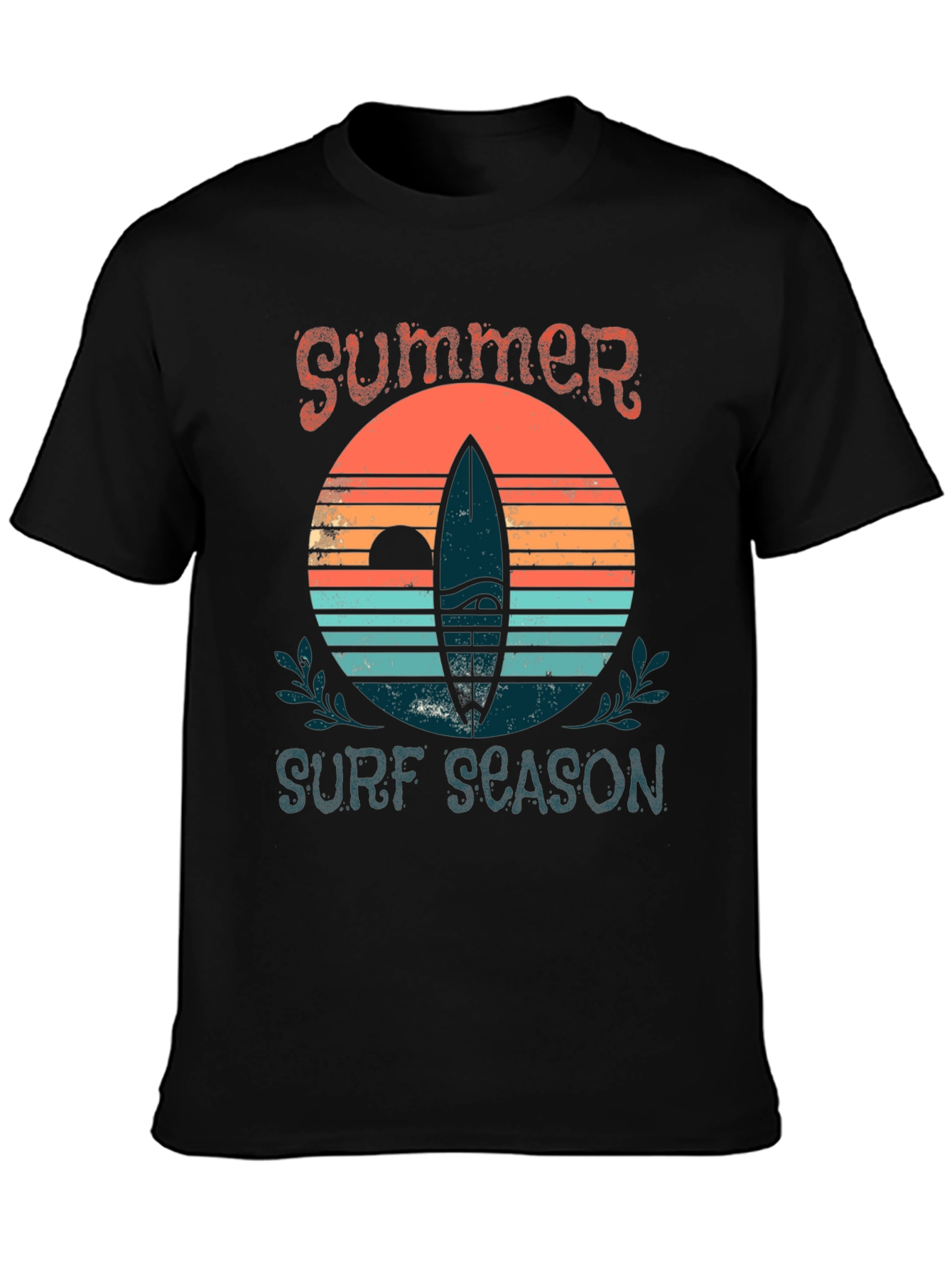 Summer Surf Season Graphic Tee - Black