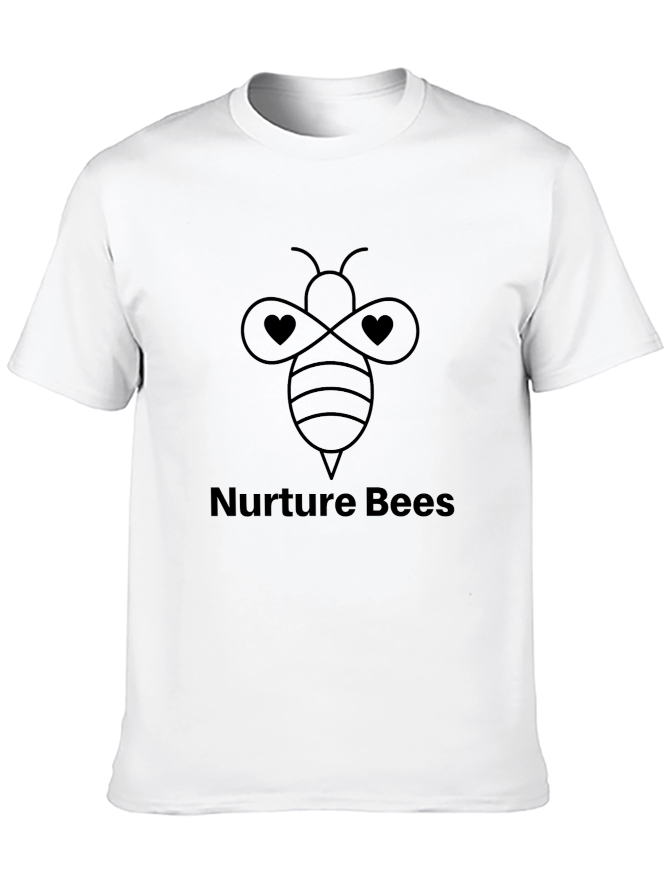 Nurture Bees Graphic Tee - Black Cotton T-Shirt