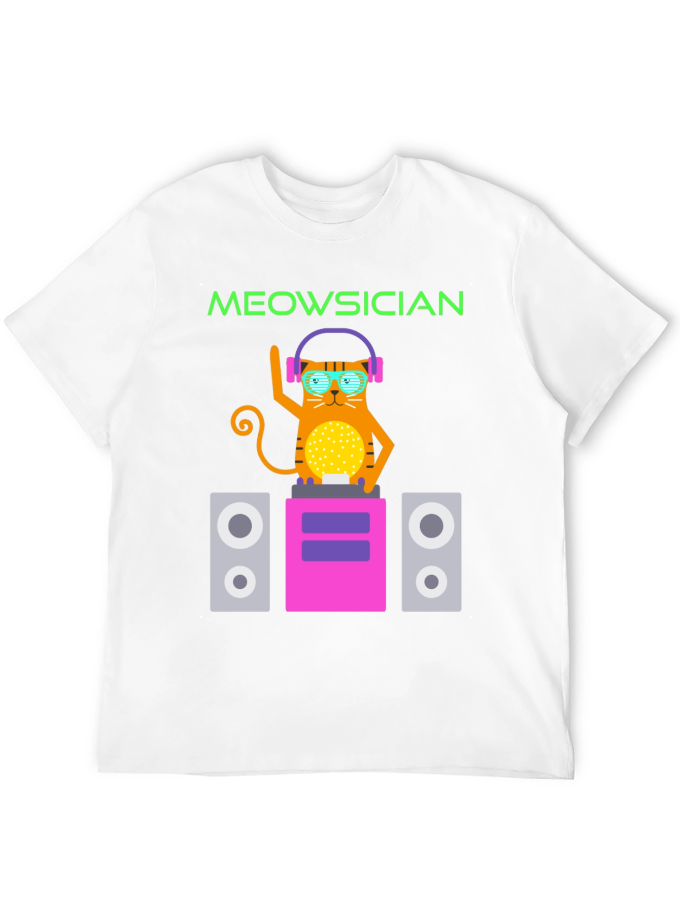 Meowsician Cat DJ Graphic Tee