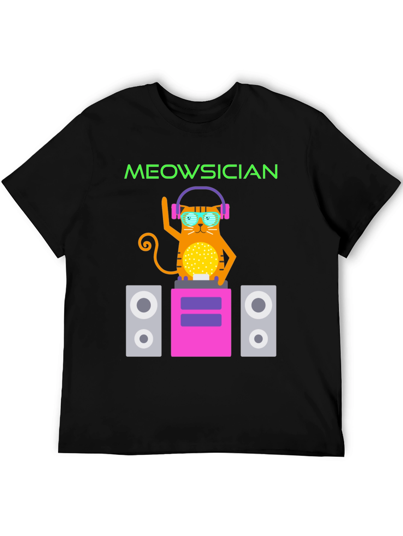 Meowsician Cat DJ Graphic Tee