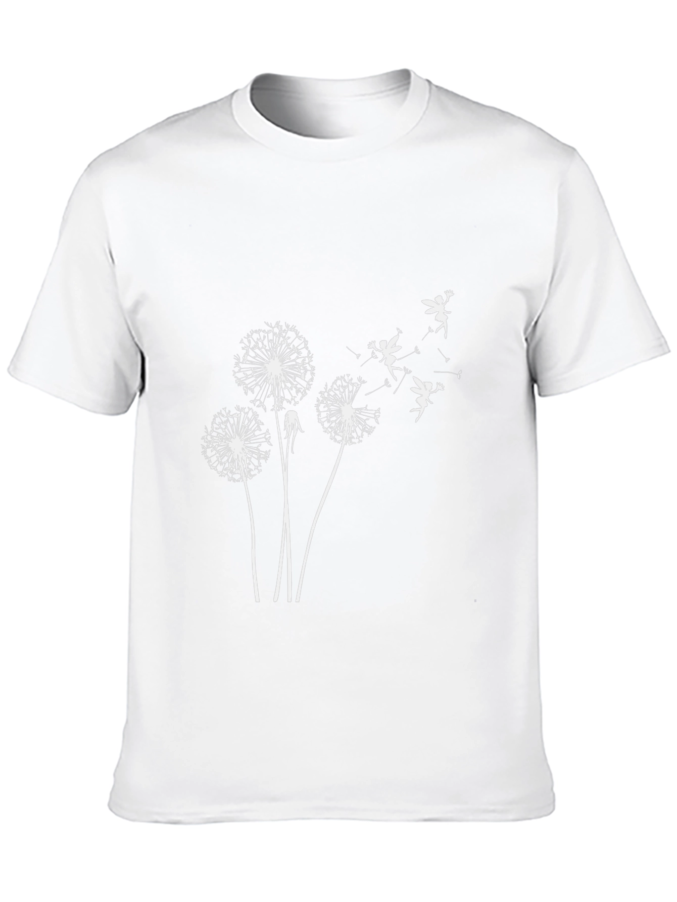Dandelion Fairy Print Black T-Shirt