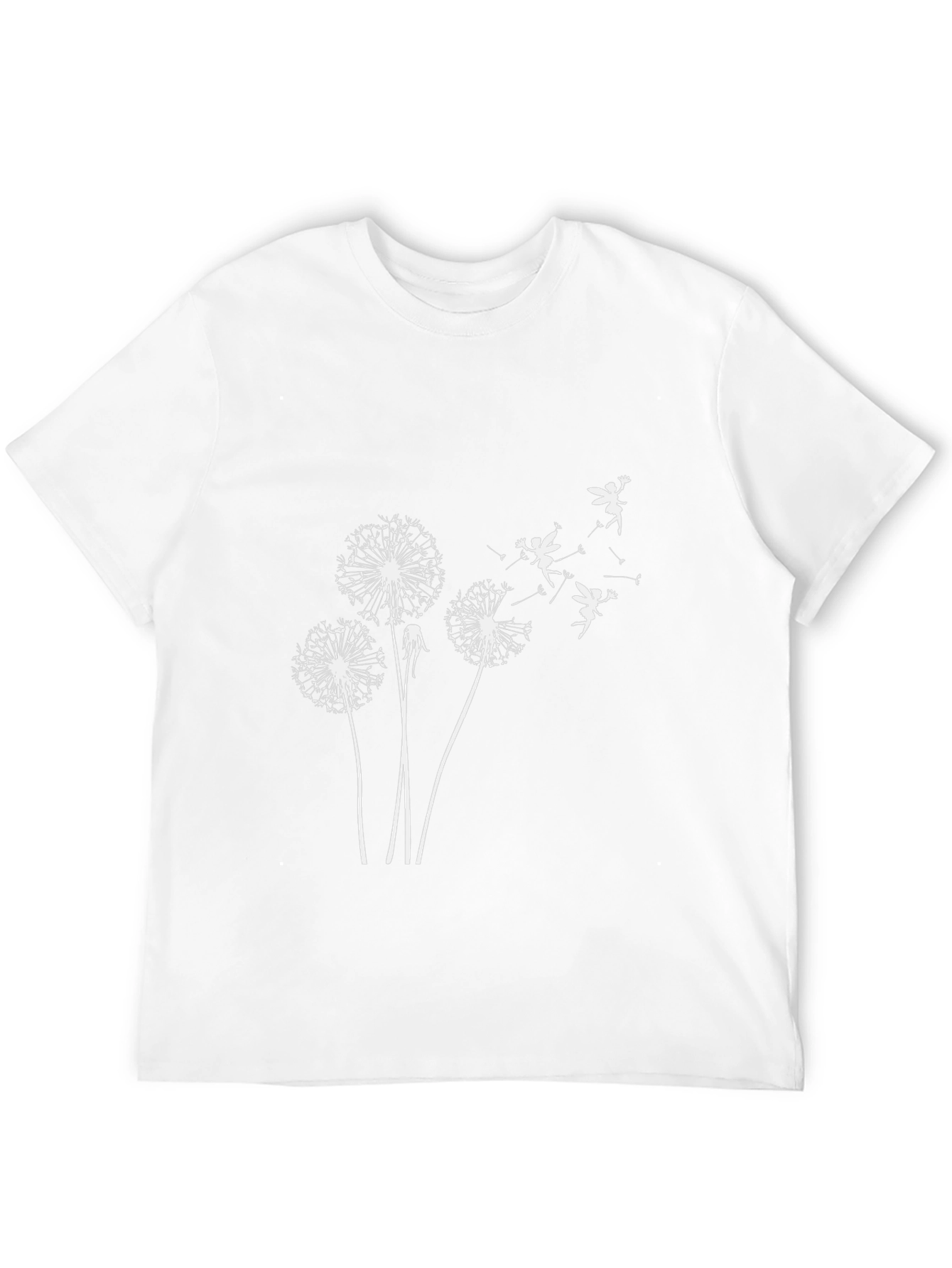 Dandelion Fairy Print Black T-Shirt