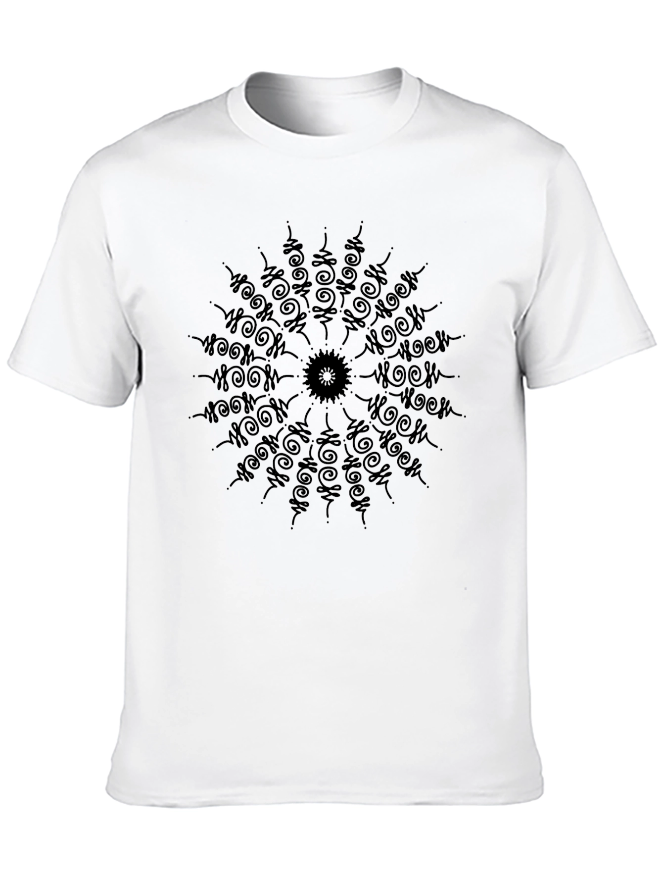 Mystic Mandala Black T-Shirt - Casual Graphic Tee