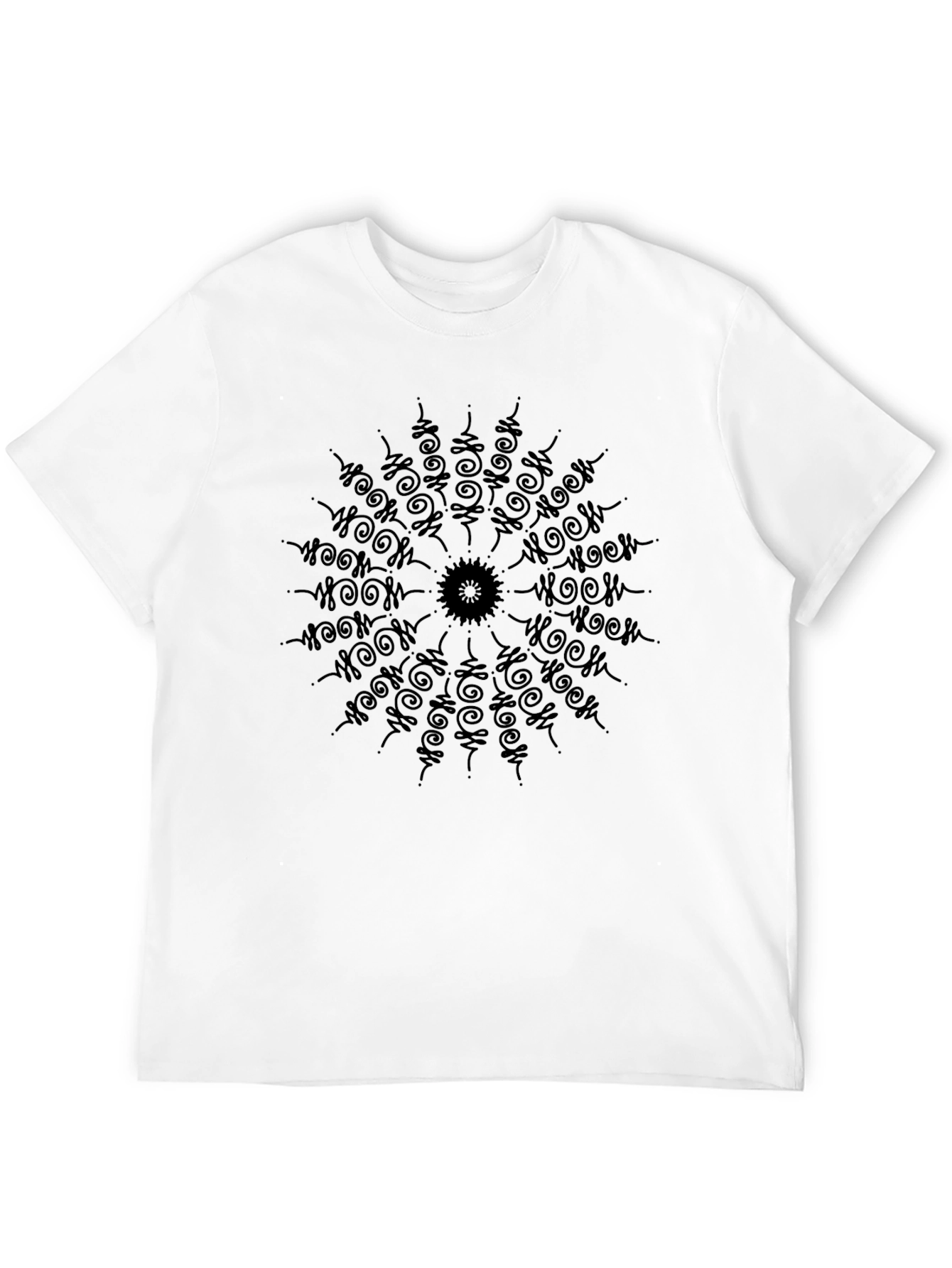 Mystic Mandala Black T-Shirt - Casual Graphic Tee