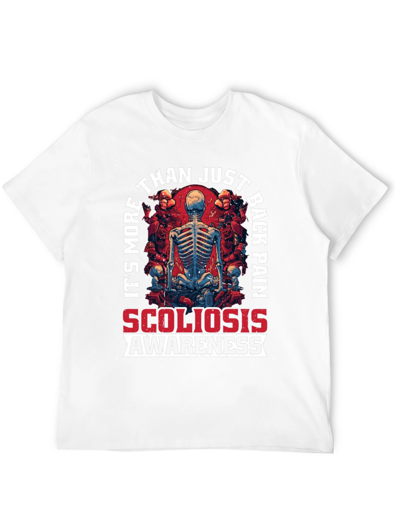 Scoliosis Awareness T-Shirt - Spine Skeleton Graphic Tee