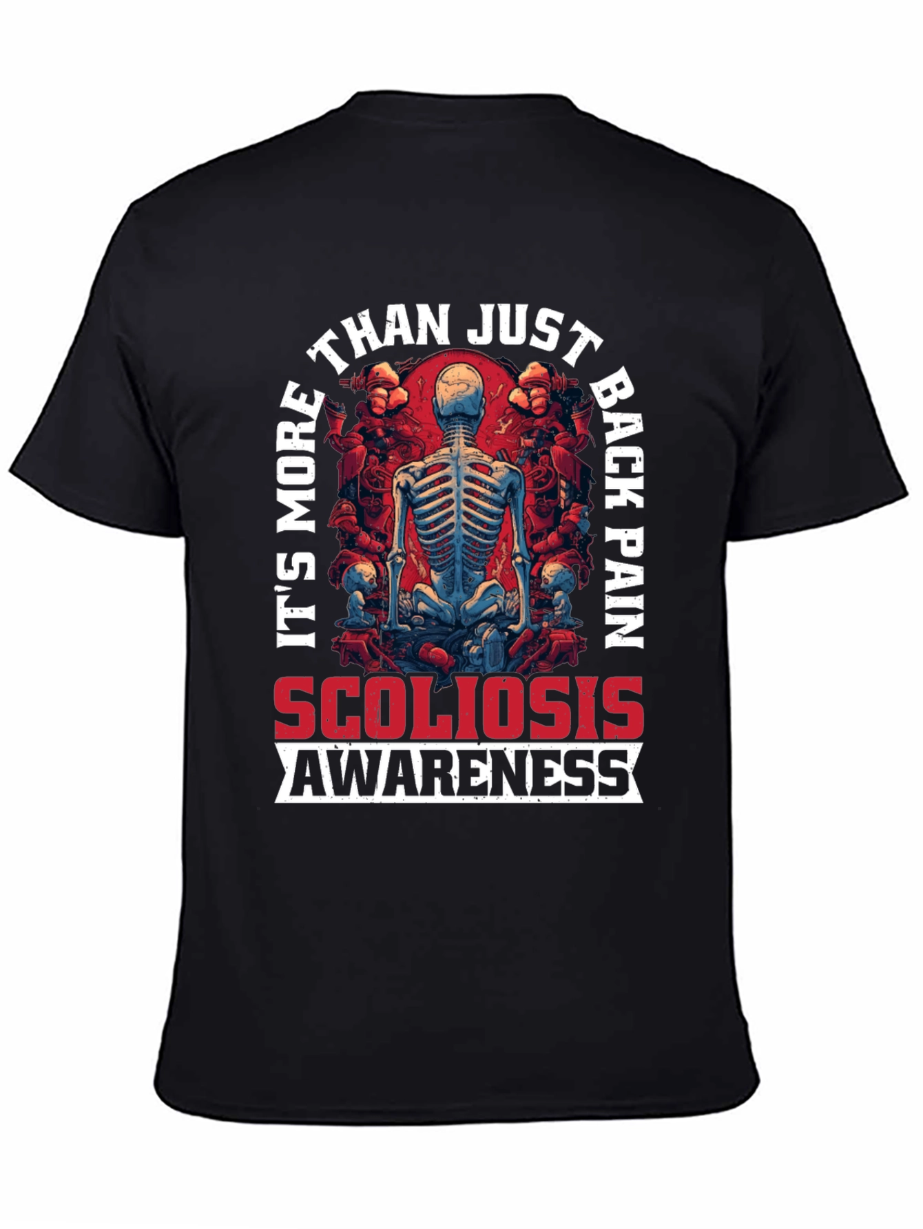 Scoliosis Awareness T-Shirt - Spine Skeleton Graphic Tee