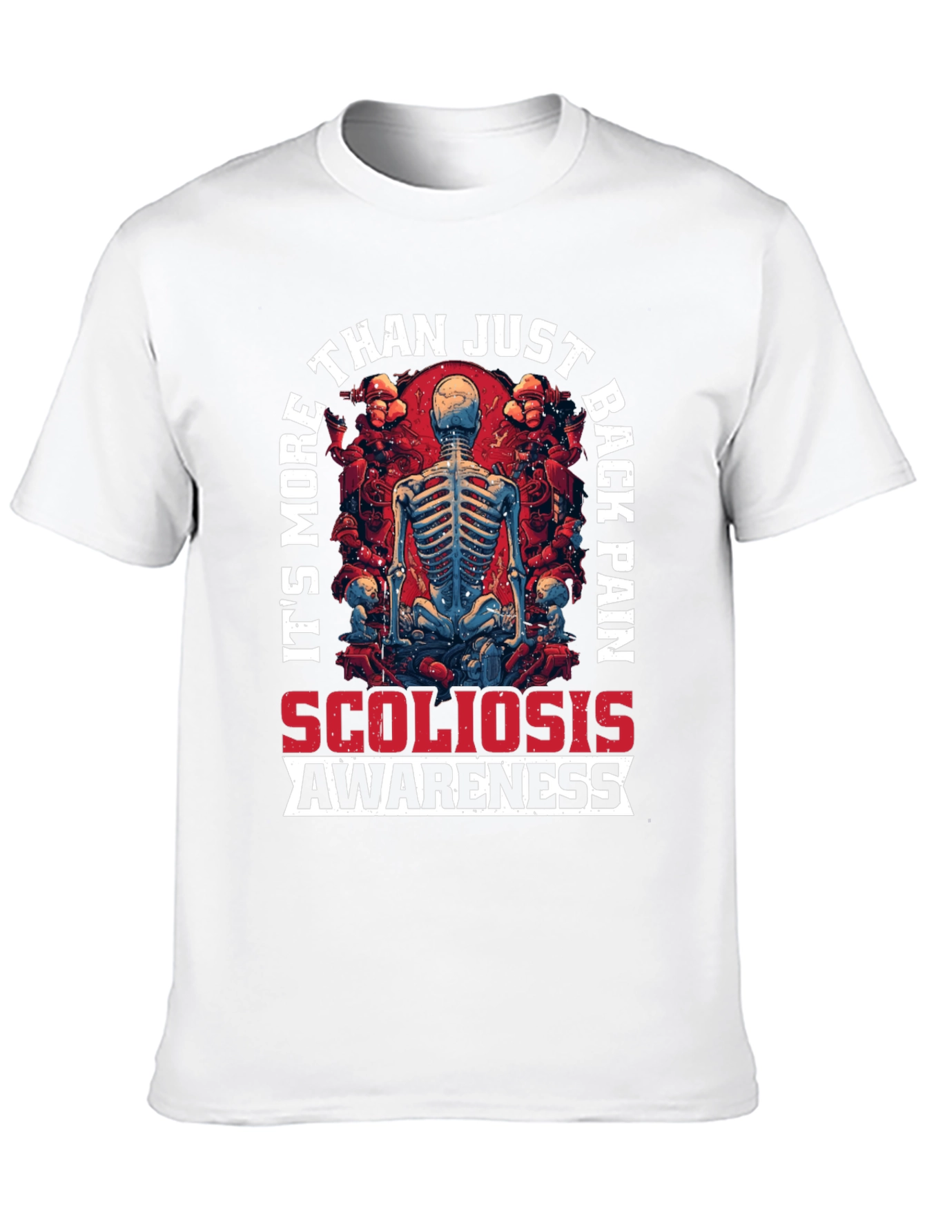 Scoliosis Awareness T-Shirt - Spine Skeleton Graphic Tee
