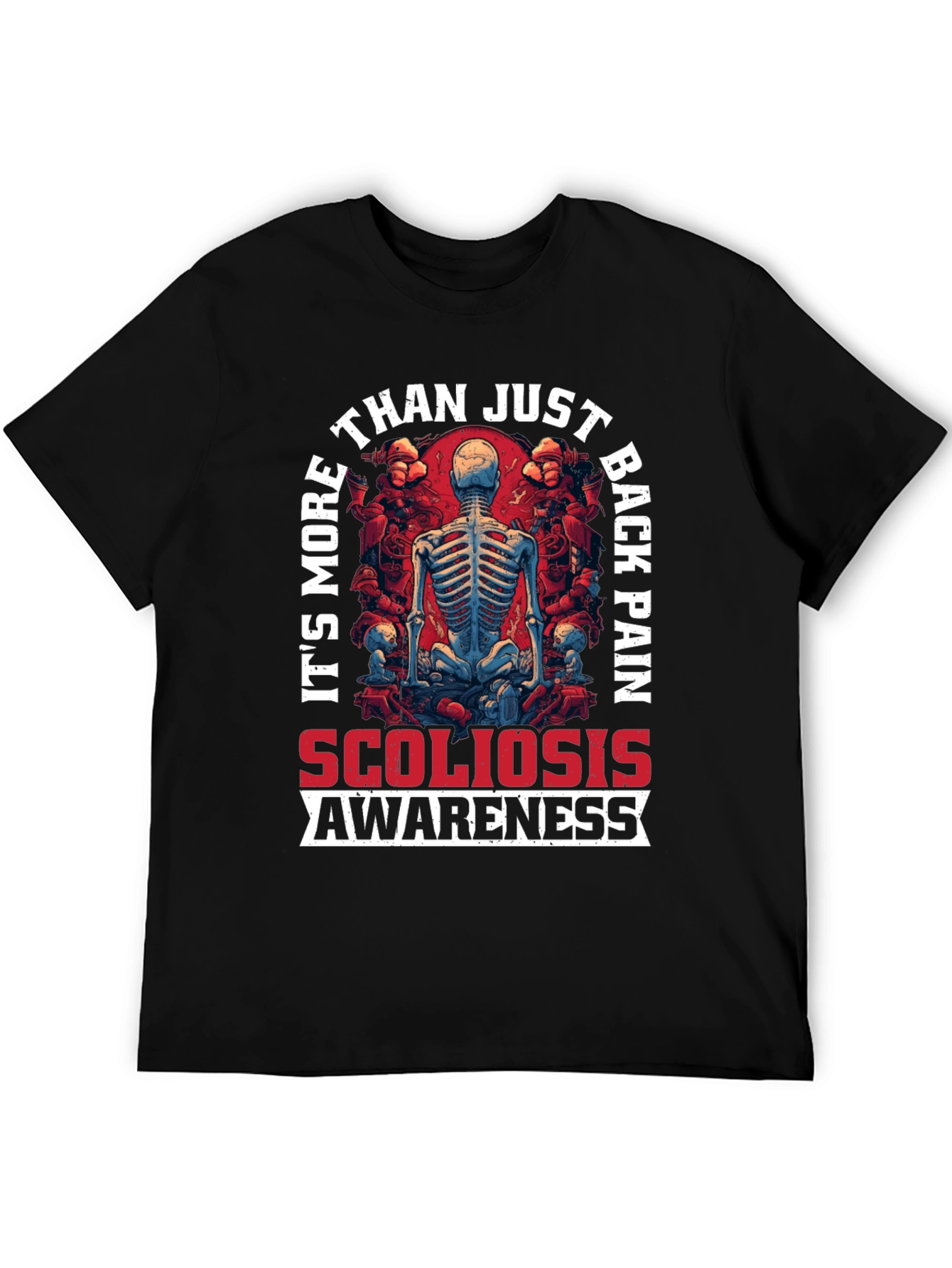 Scoliosis Awareness T-Shirt - Spine Skeleton Graphic Tee