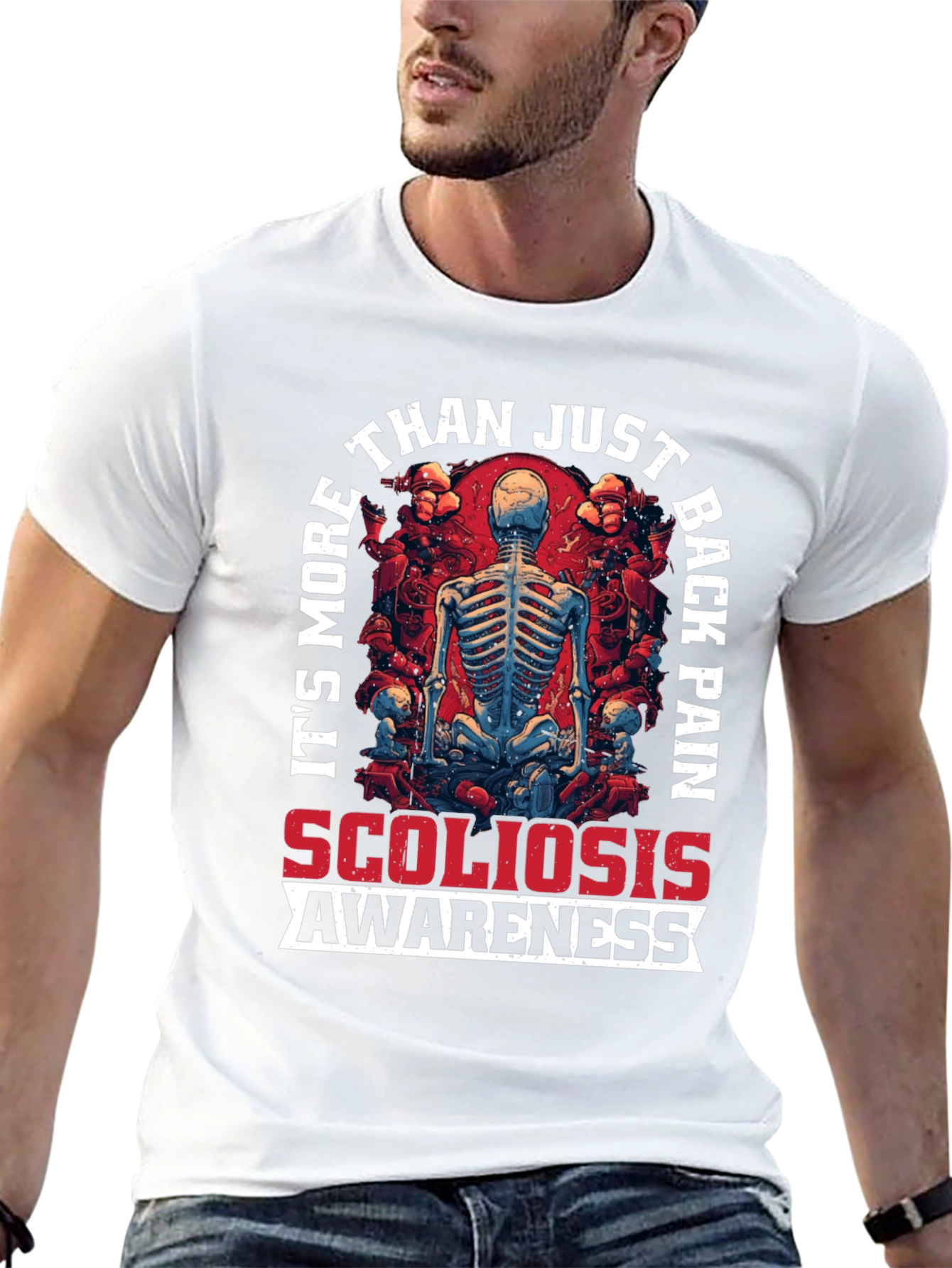 Scoliosis Awareness T-Shirt - Spine Skeleton Graphic Tee