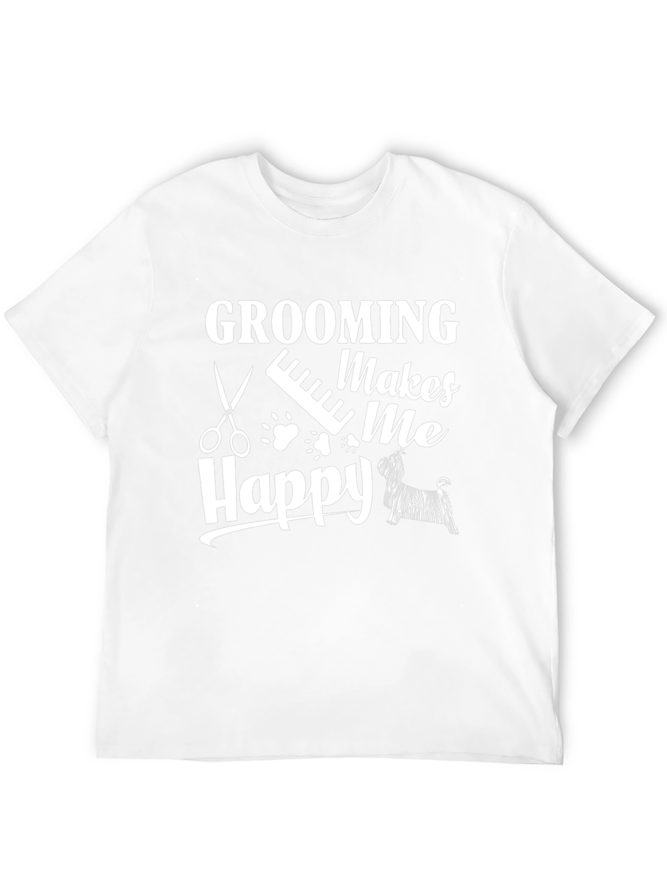 Grooming Makes Me Happy Black T-Shirt