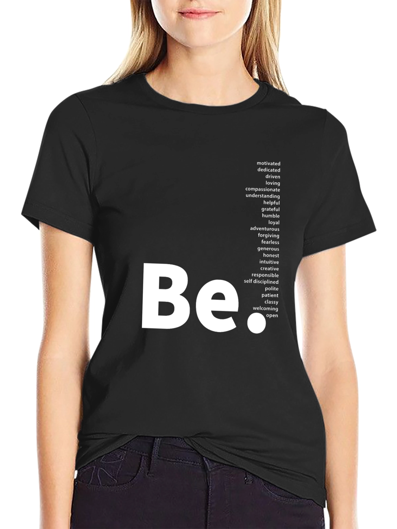 Be Positive Graphic Tee - Black T-Shirt