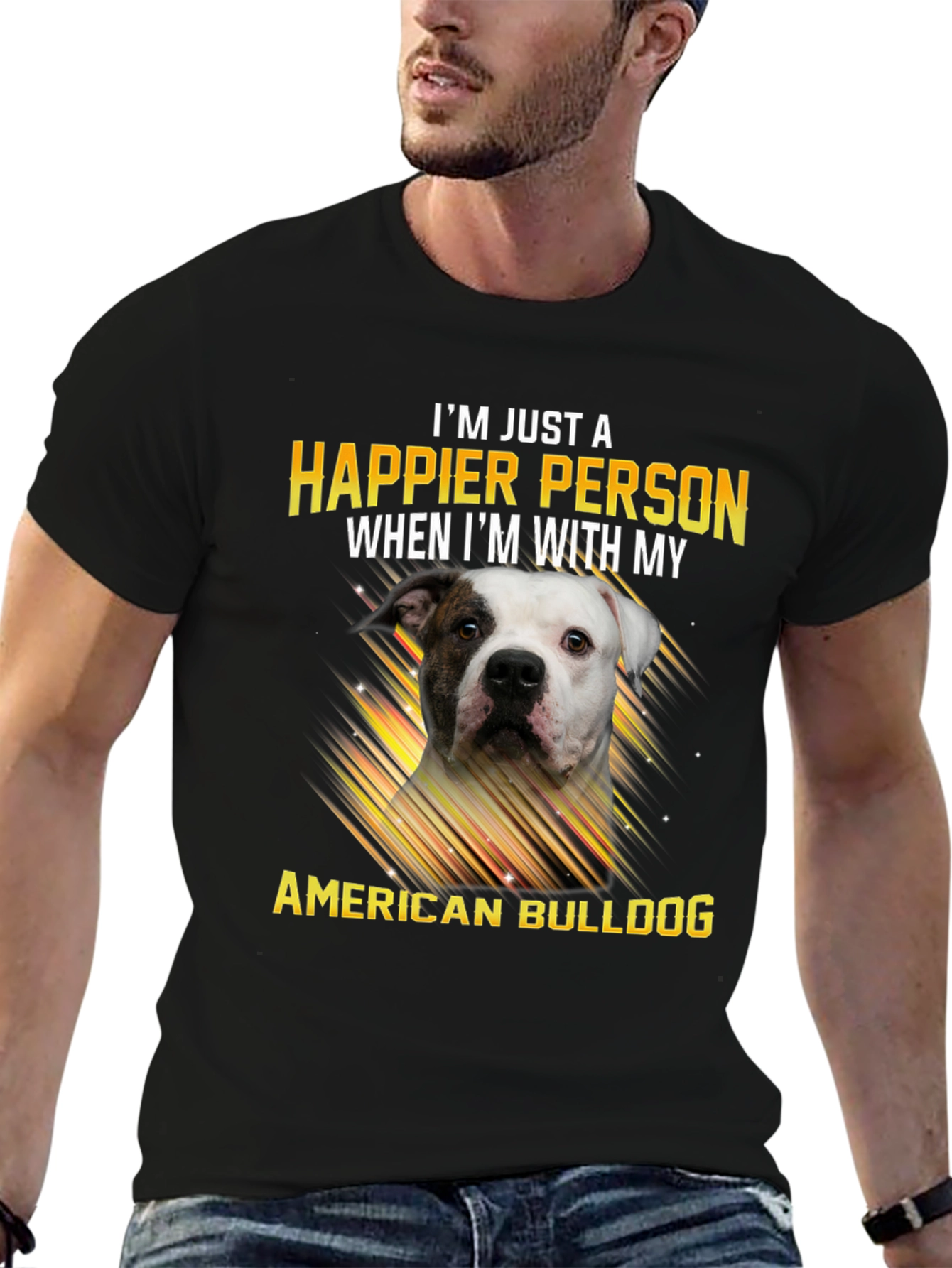 Happier with American Bulldog Graphic Tee