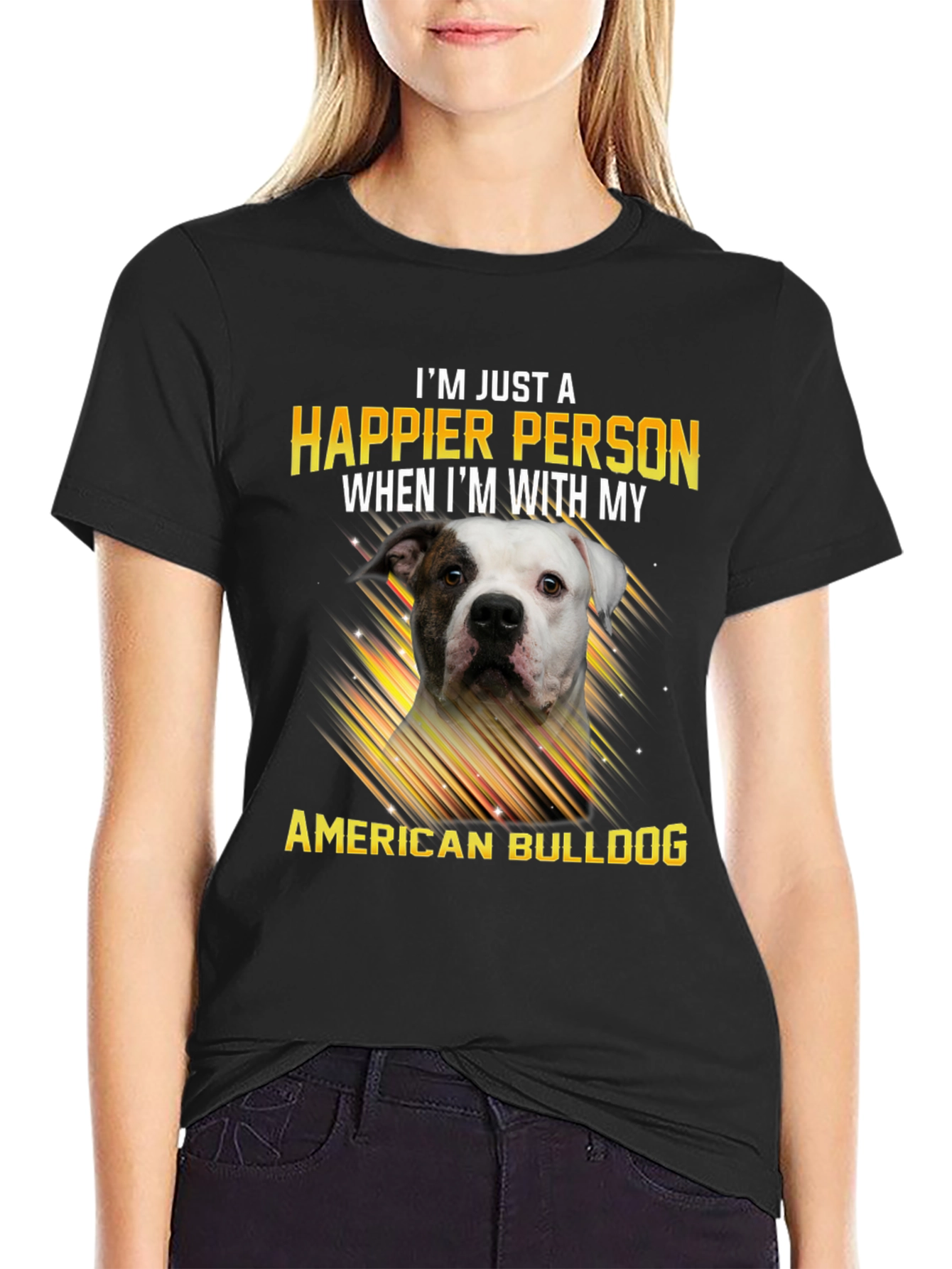 Happier with American Bulldog Graphic Tee