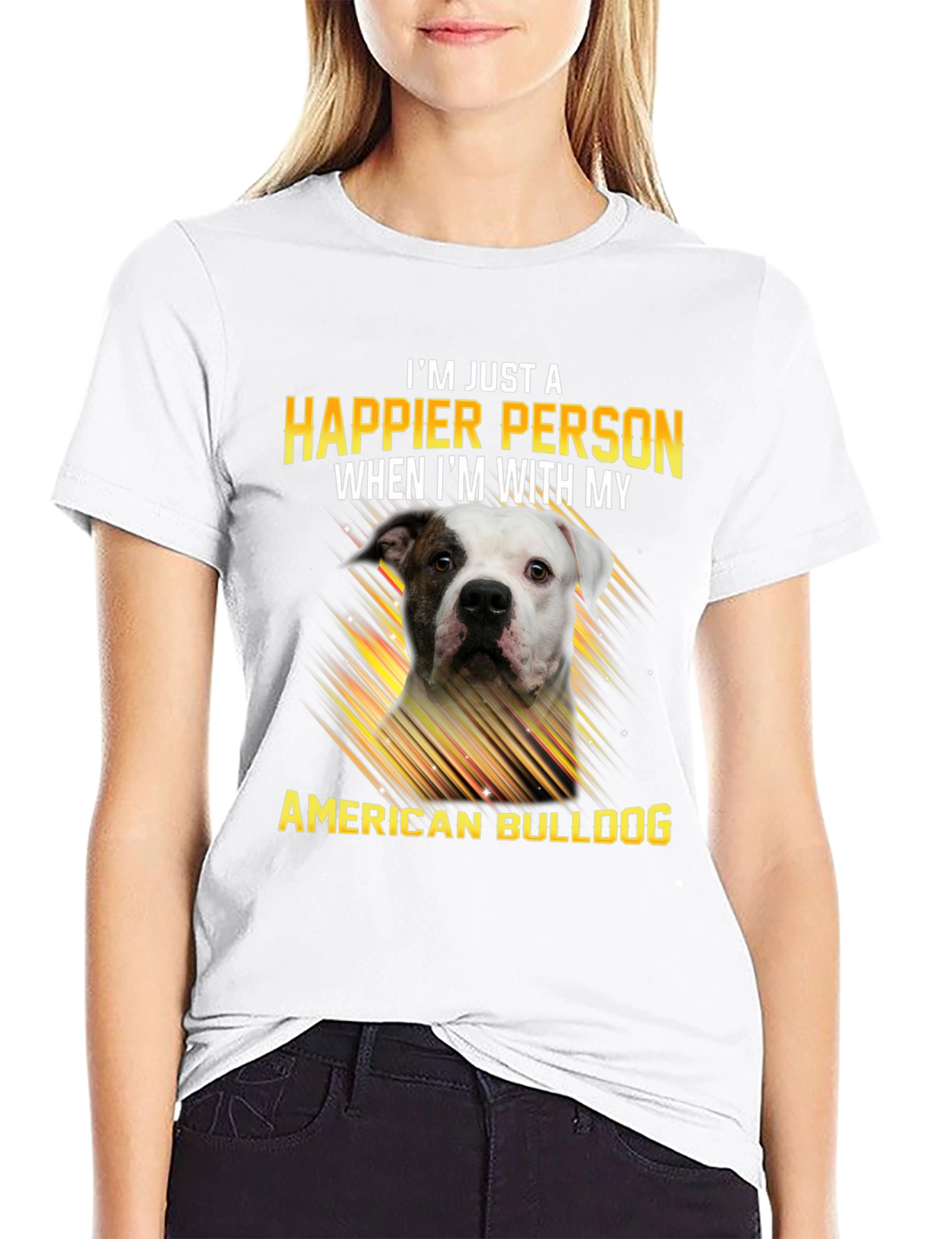 Happier with American Bulldog Graphic Tee
