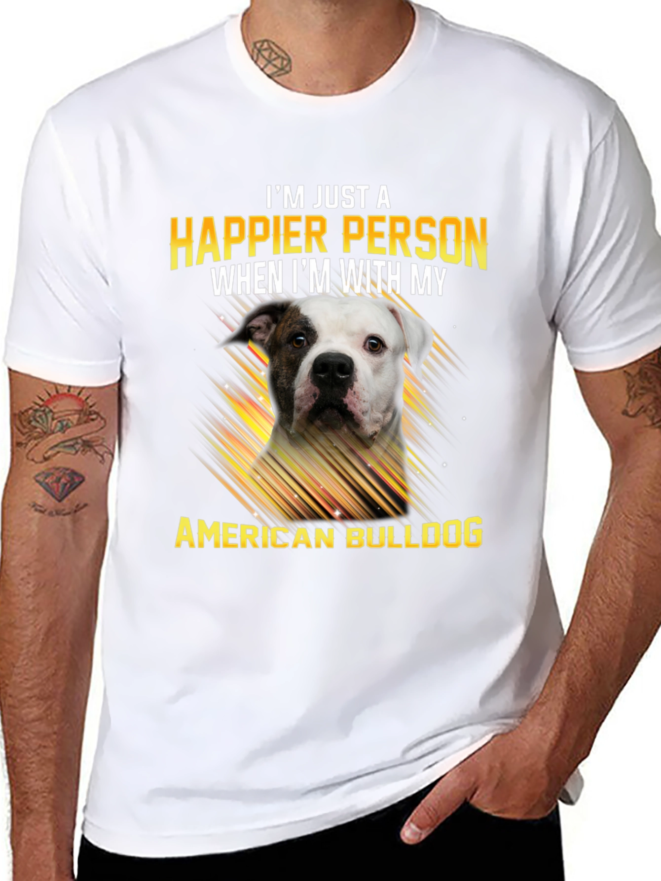 Happier with American Bulldog Graphic Tee