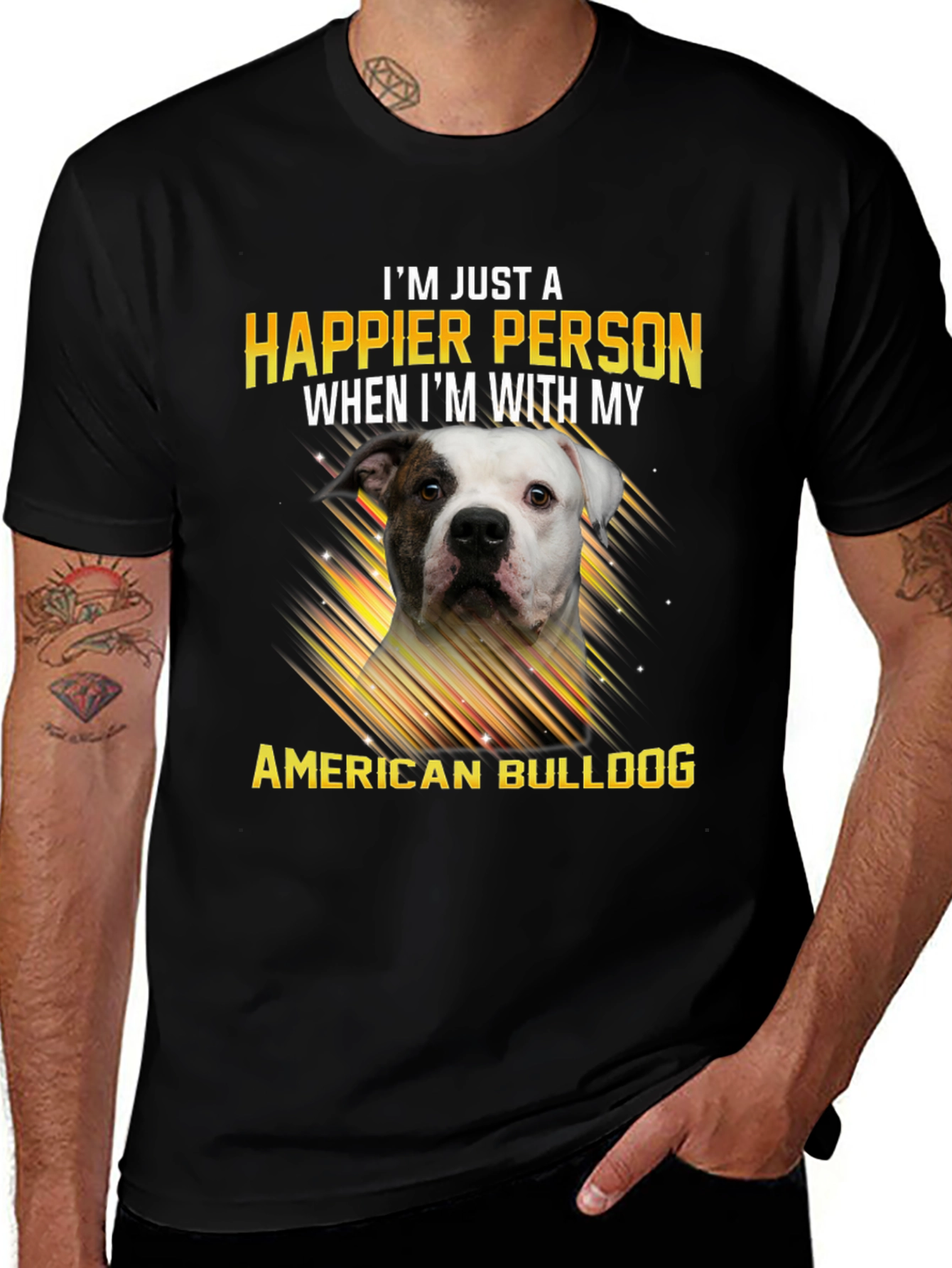 Happier with American Bulldog Graphic Tee