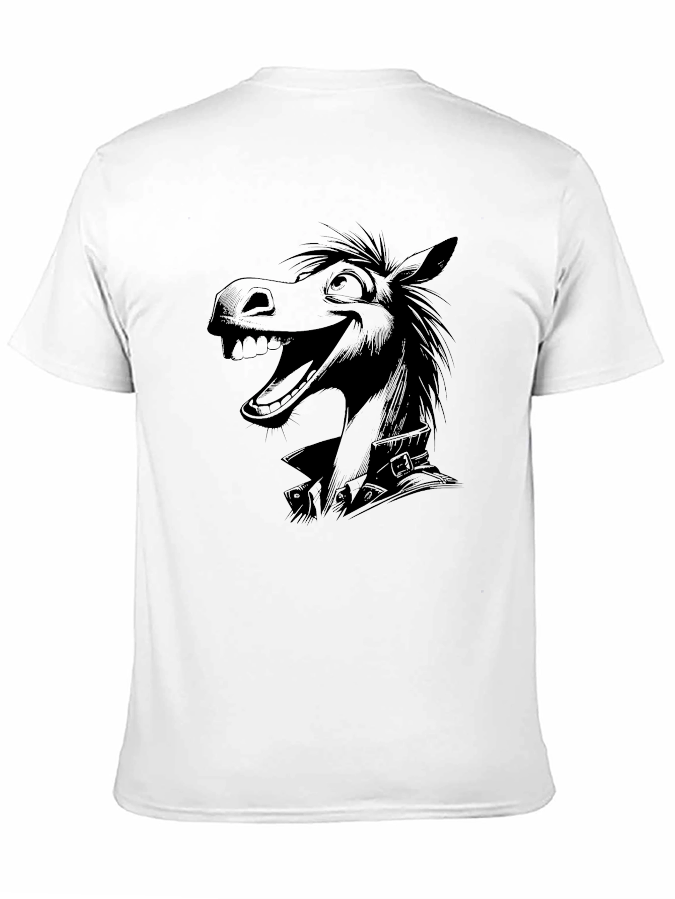 Cartoon Horse Black T-Shirt