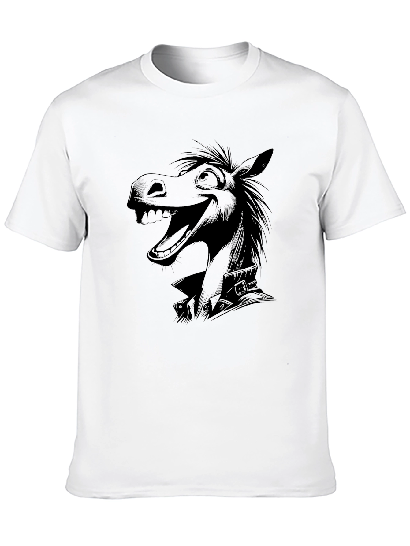 Cartoon Horse Black T-Shirt