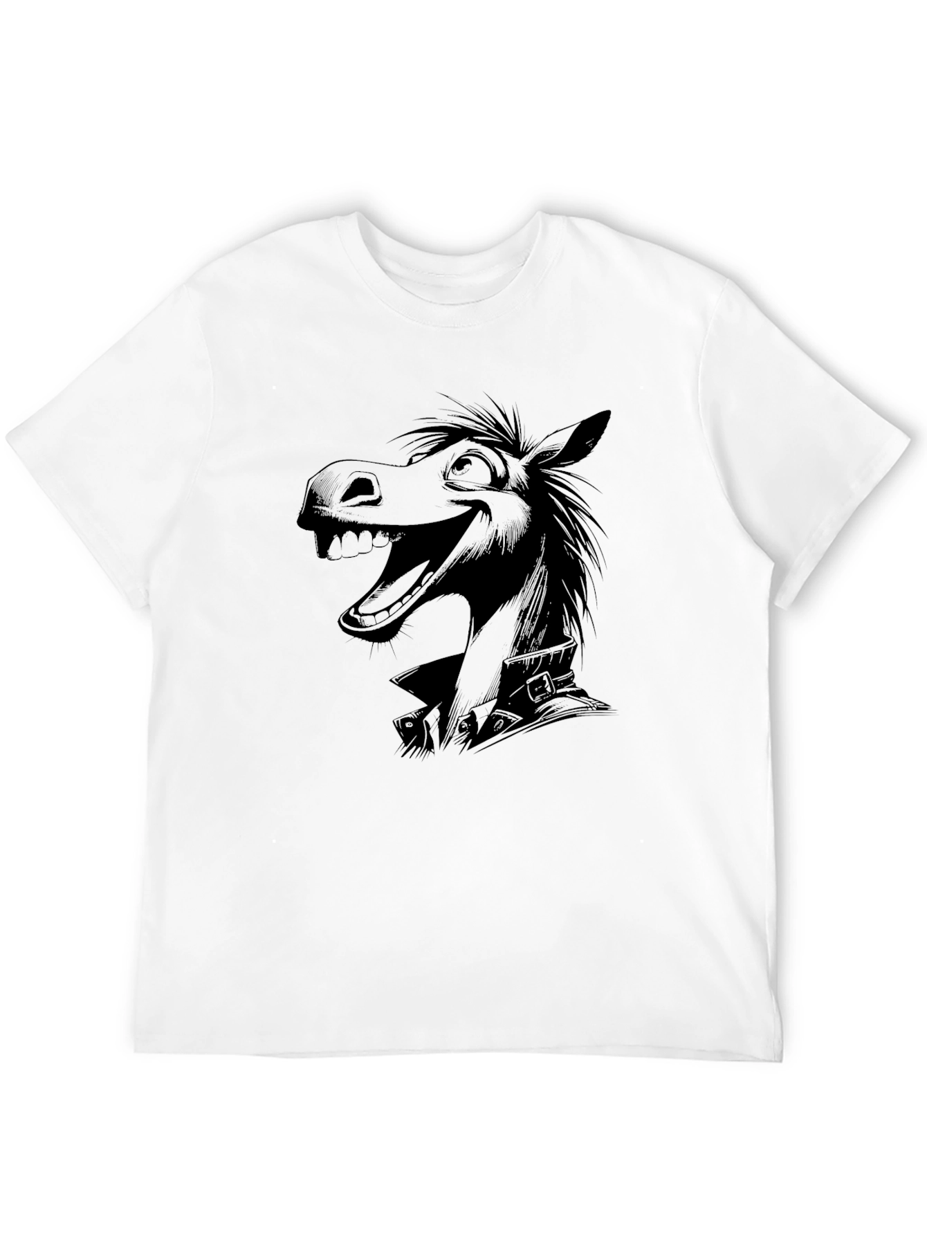 Cartoon Horse Black T-Shirt