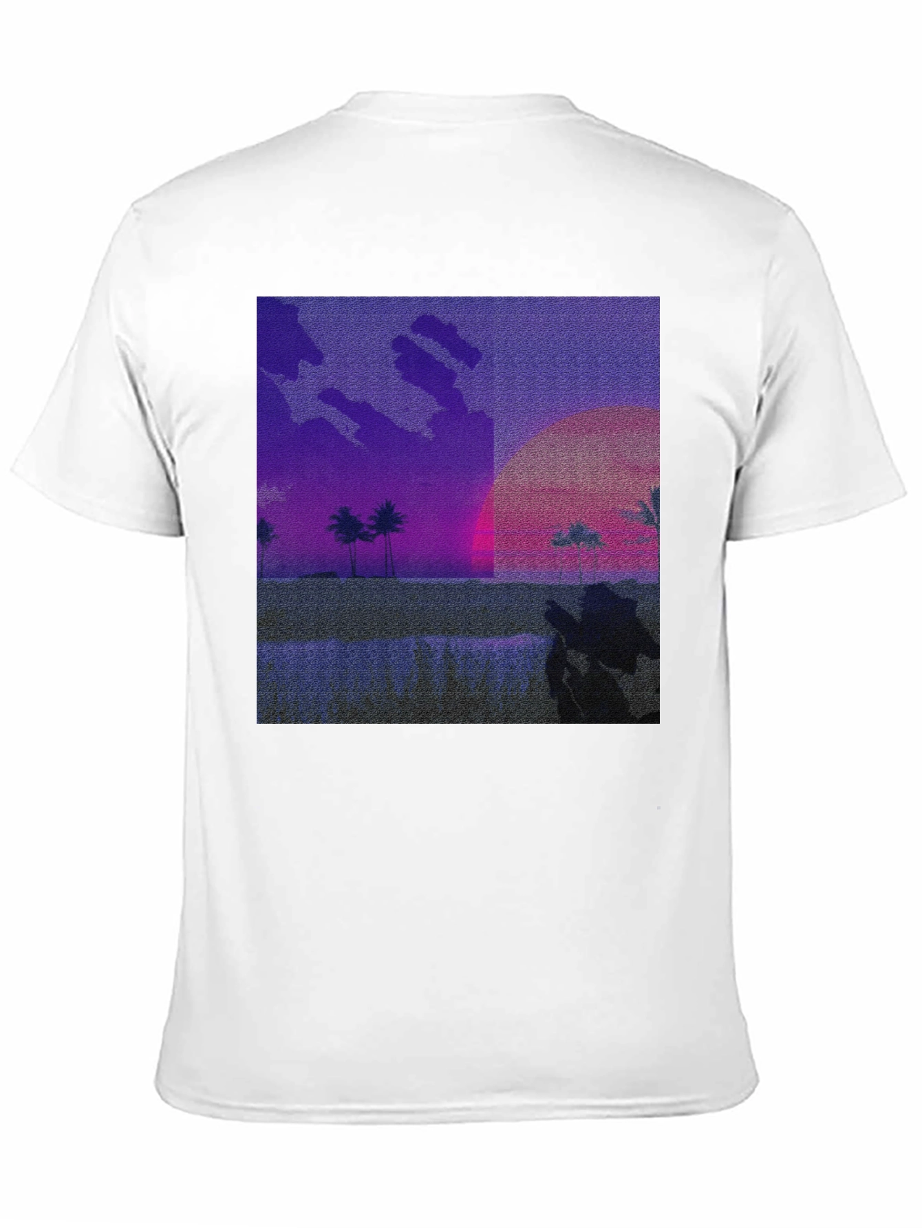 Synthwave Beach T-Shirt - Retro Sunset Tee