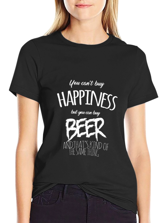 Humorous Beer Happiness Graphic Tee