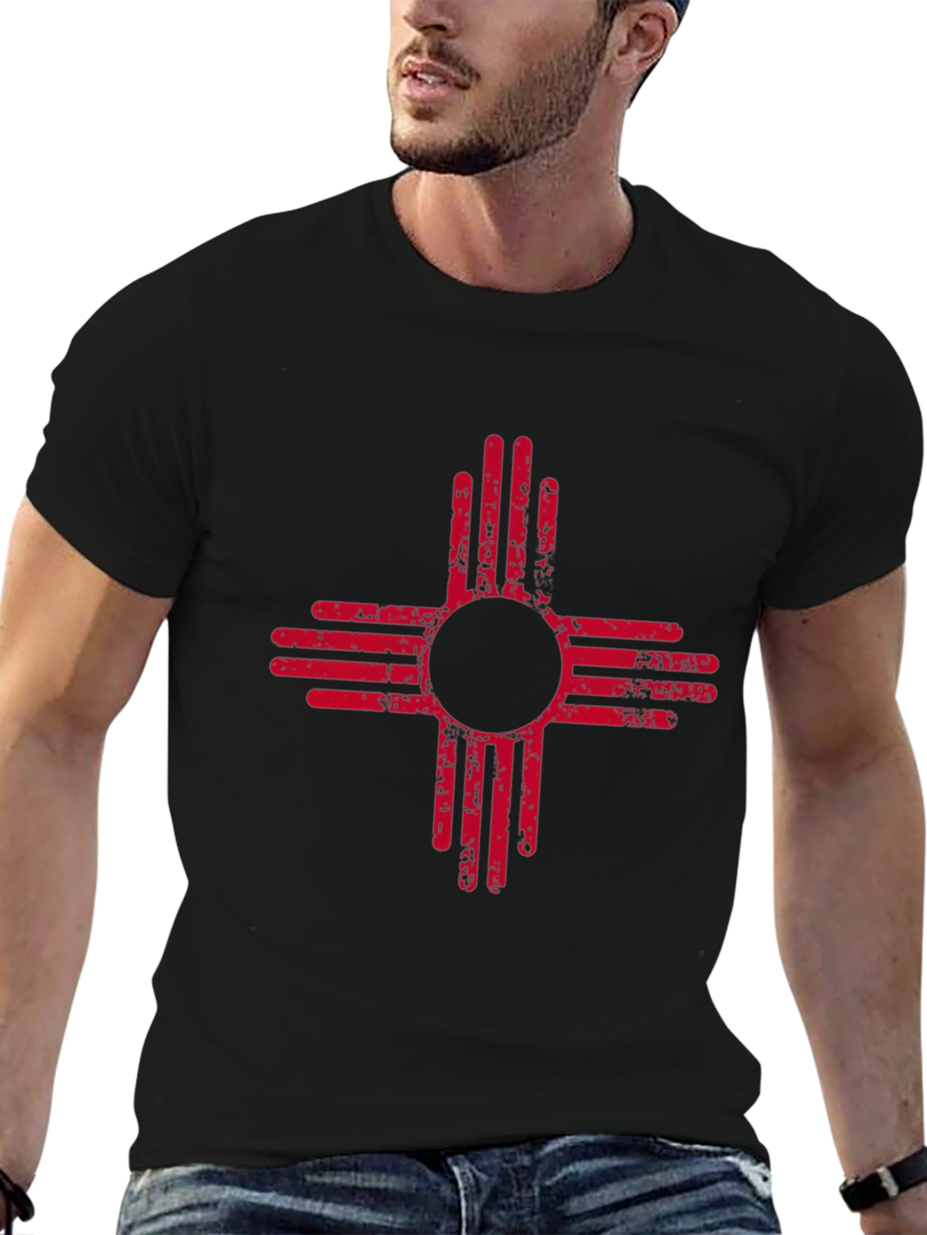 New Mexico Zia Symbol Graphic Tee - Black