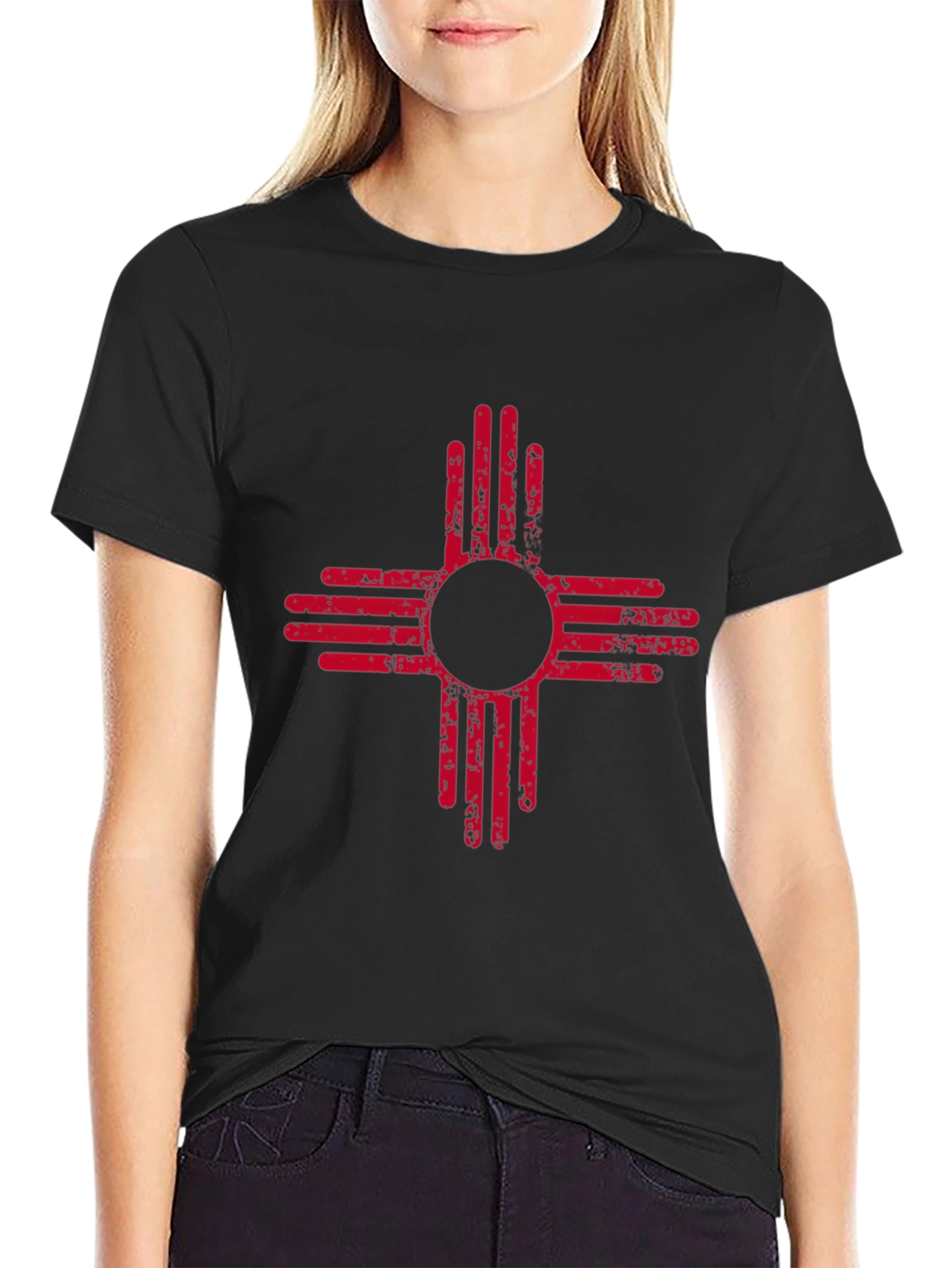 New Mexico Zia Symbol Graphic Tee - Black