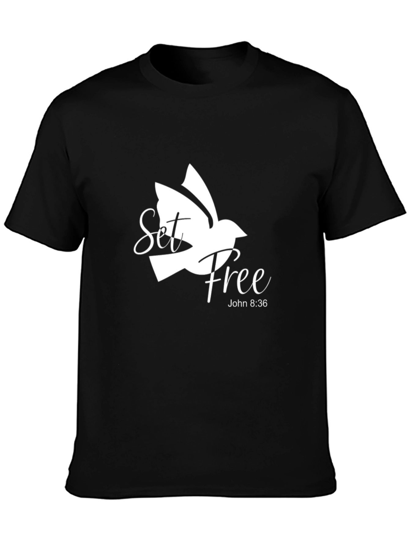 Set Free Dove Graphic Black T-Shirt