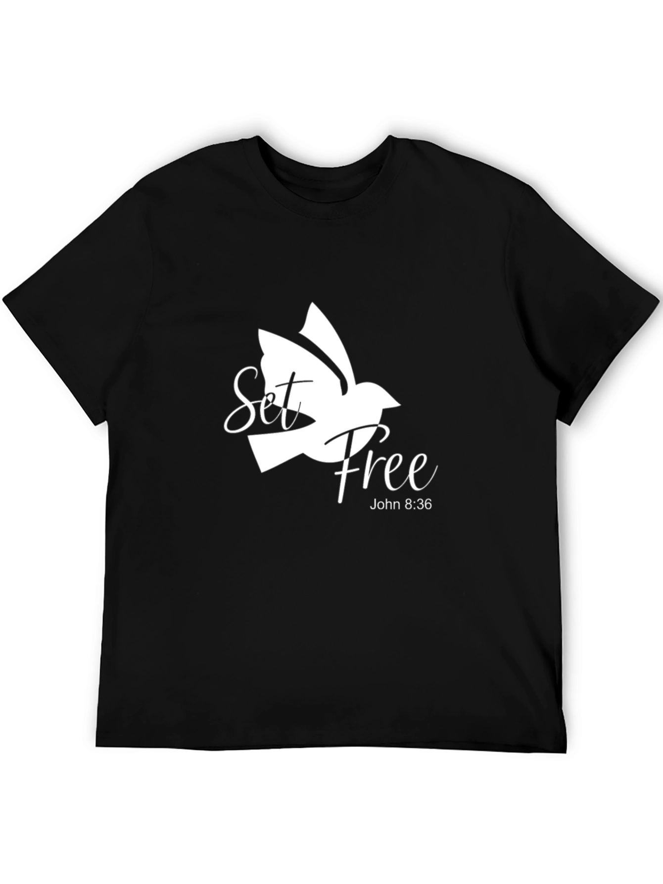 Set Free Dove Graphic Black T-Shirt