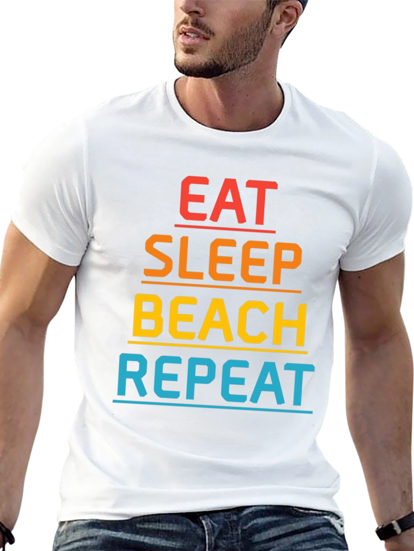 Eat Sleep Beach Repeat Graphic T-Shirt