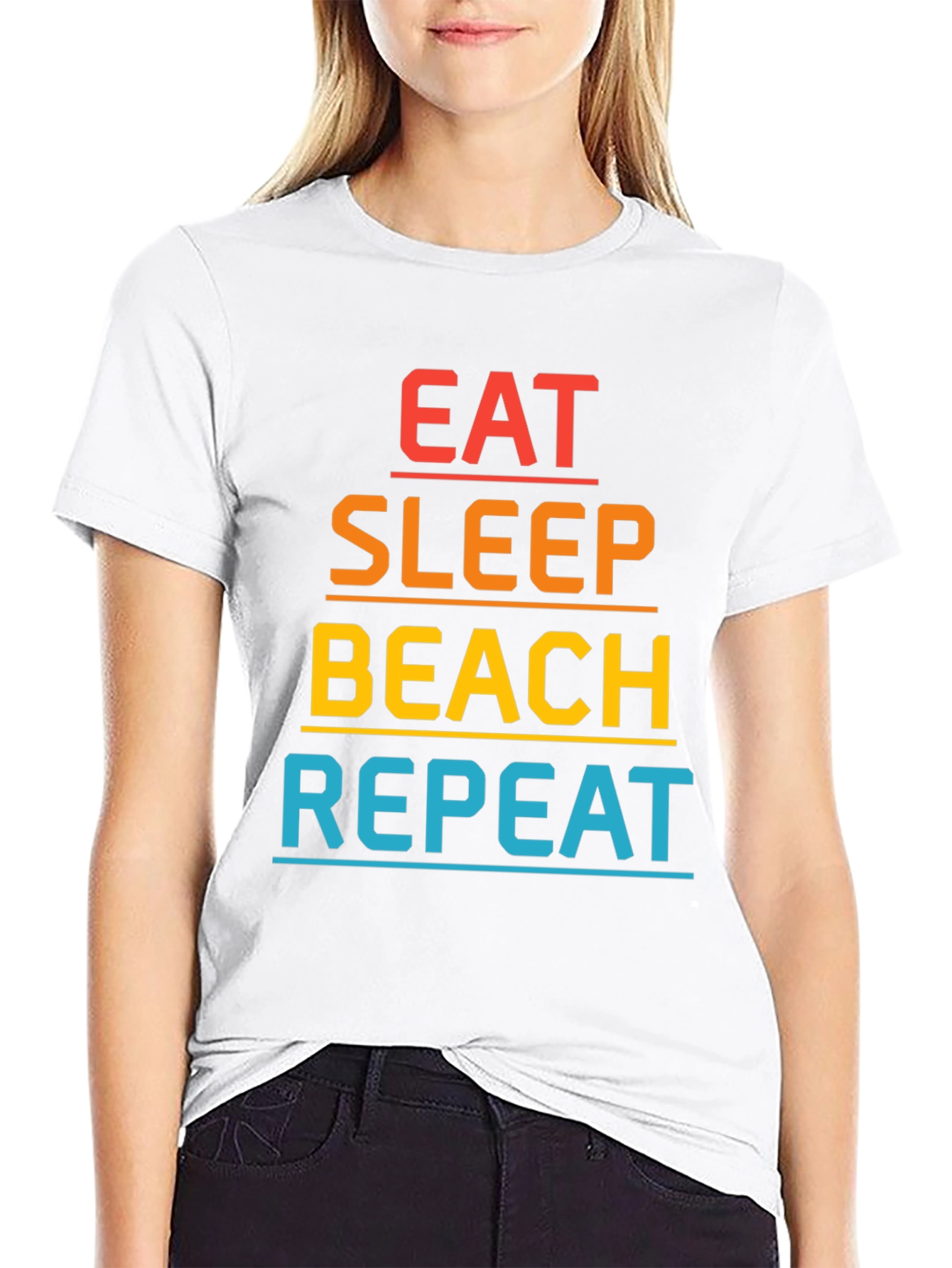 Eat Sleep Beach Repeat Graphic T-Shirt