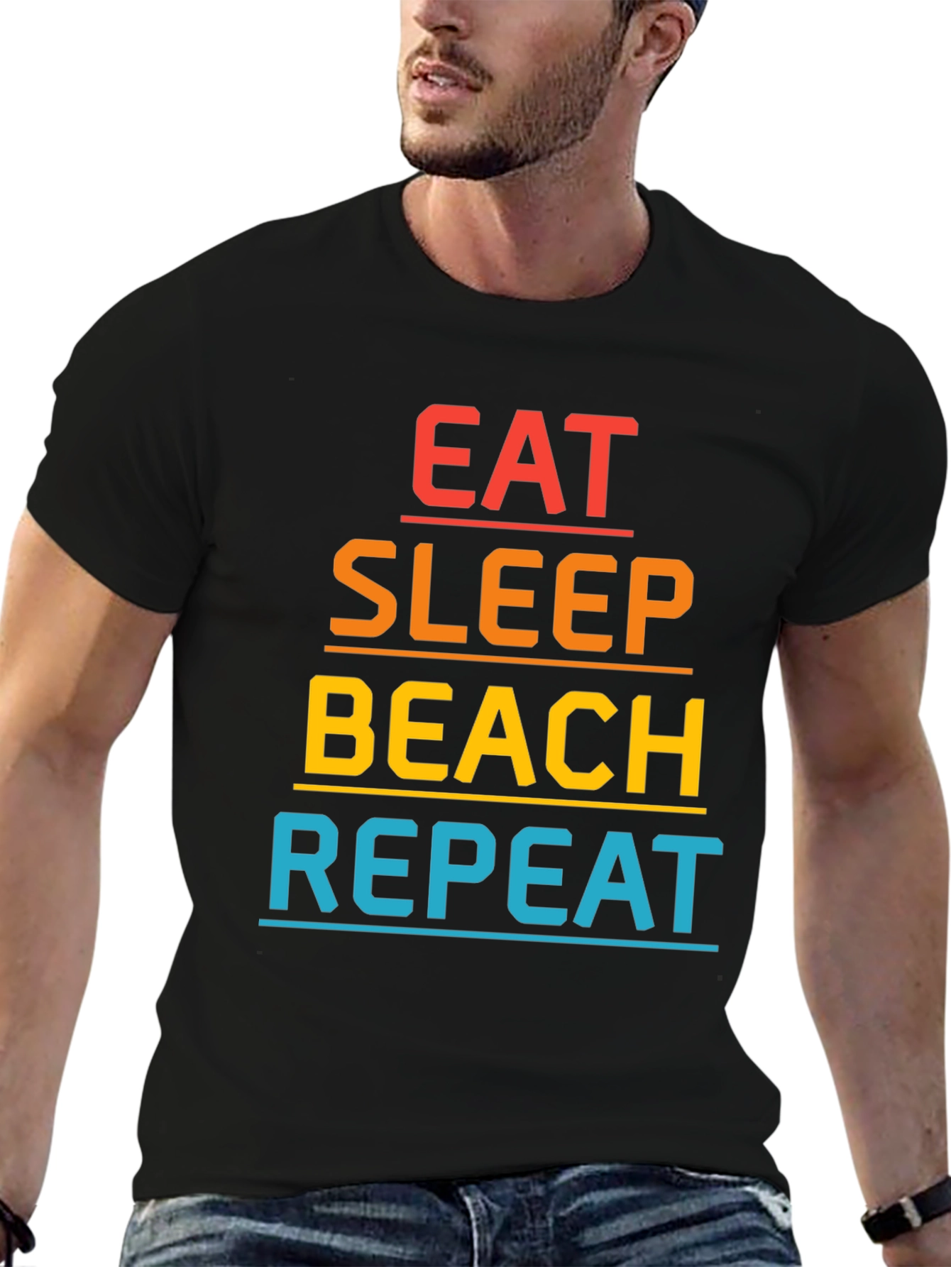 Eat Sleep Beach Repeat Graphic T-Shirt