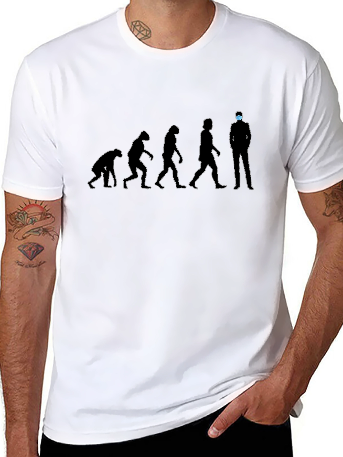 Evolution Man Mask T-Shirt - Stay Safe