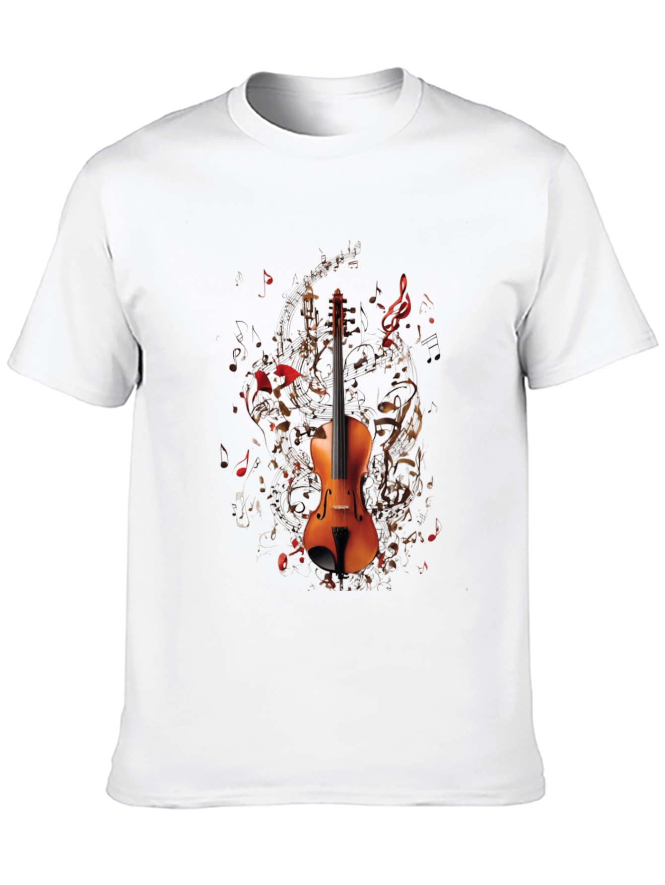 Musical Violin Graphic T-Shirt - Black
