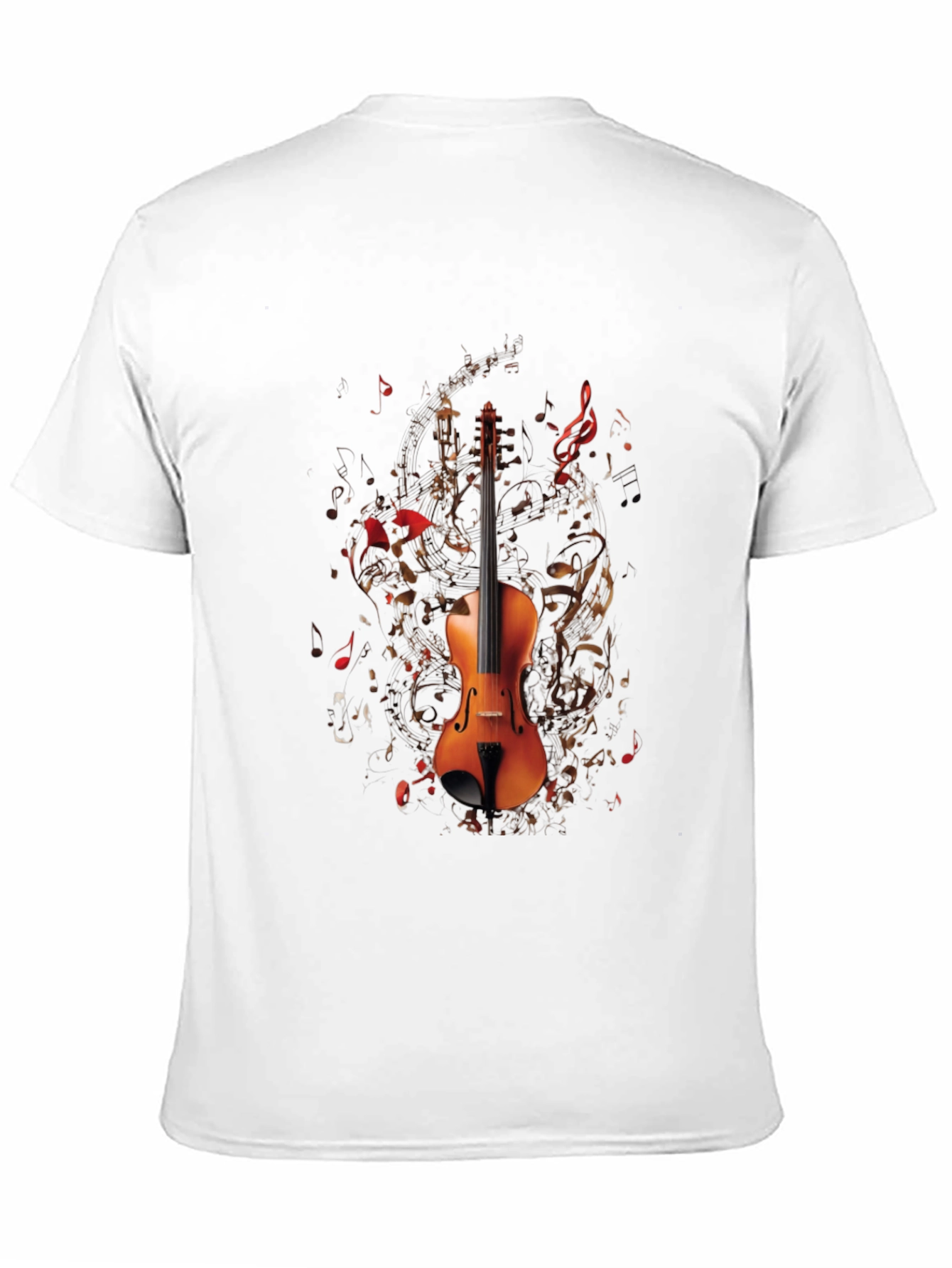 Musical Violin Graphic T-Shirt - Black