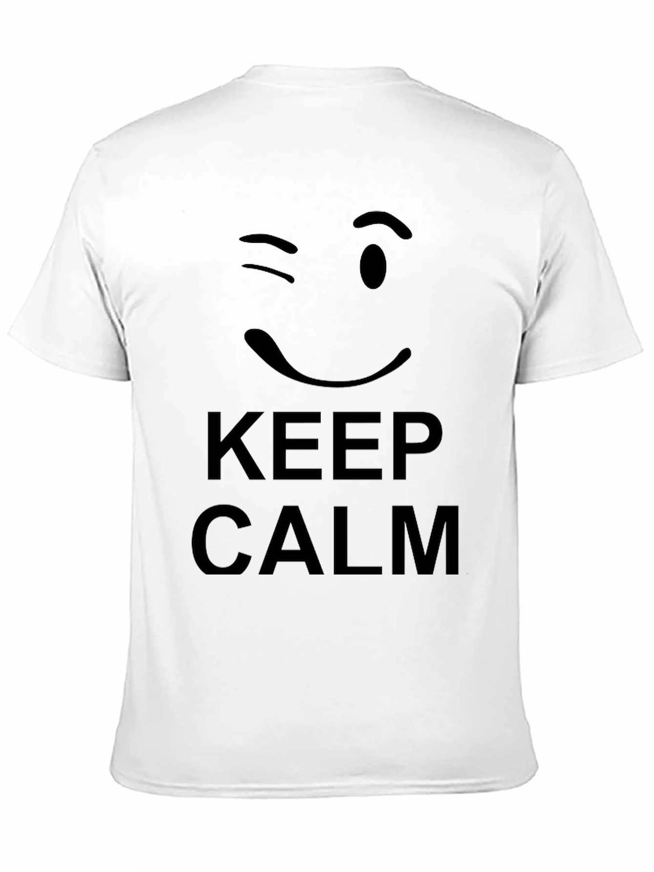 Keep Calm Wink Face Black Graphic Tee