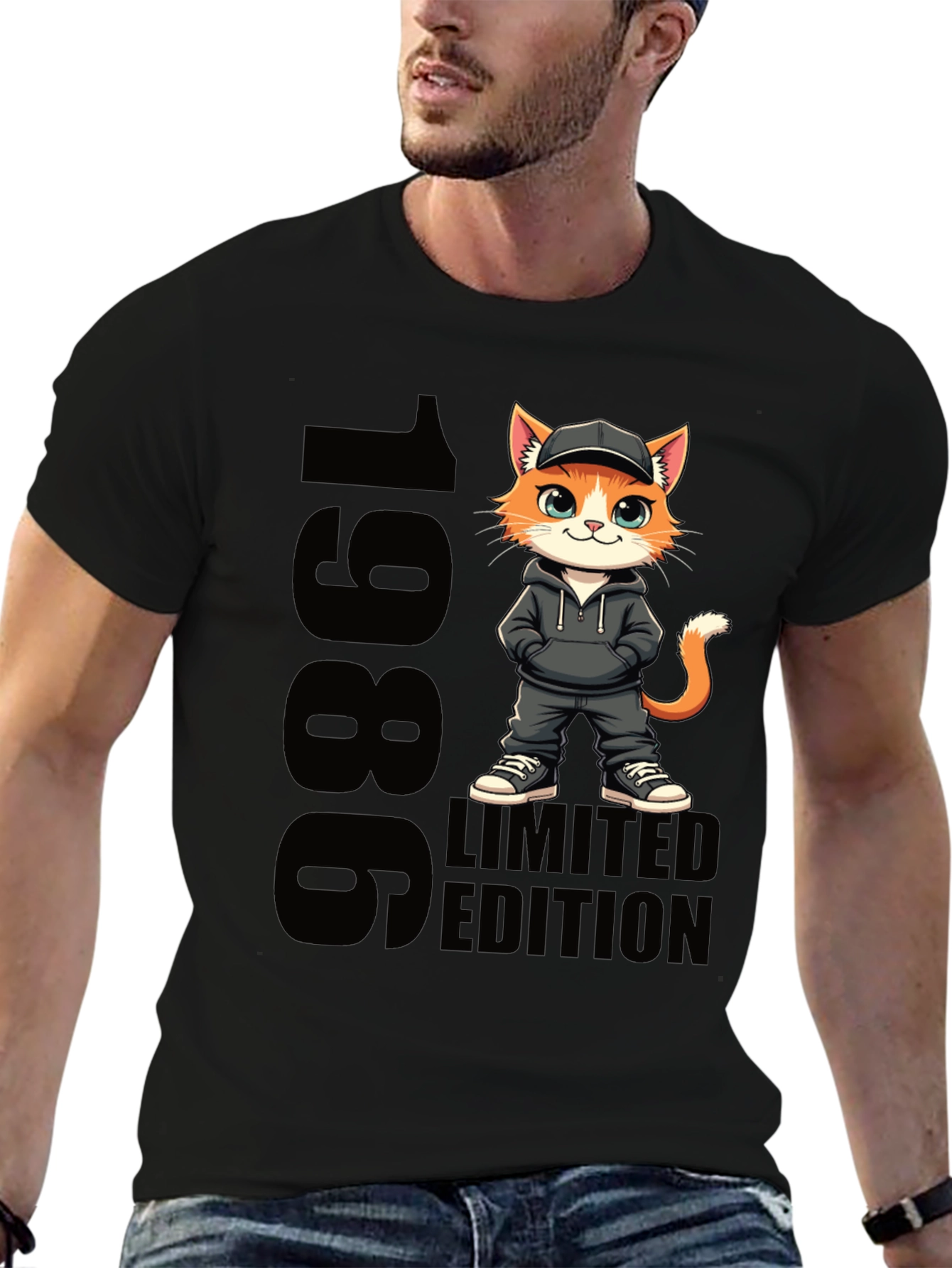 1986 Limited Edition Cartoon Cat T-Shirt
