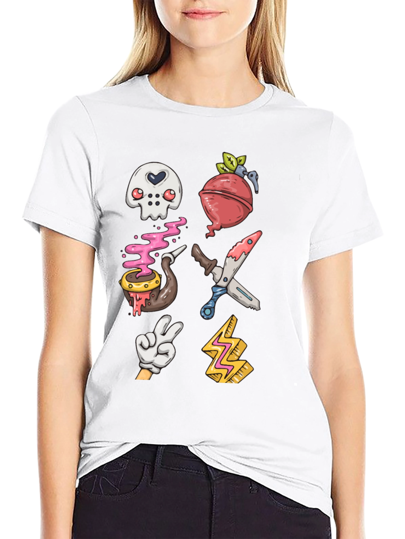Fun Cartoon Icon Graphic T-Shirt