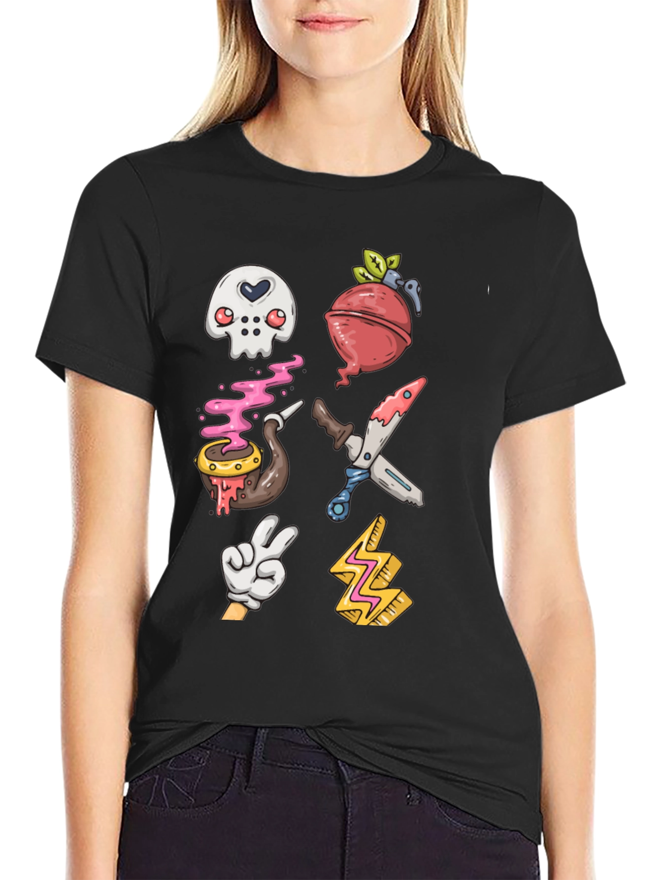 Fun Cartoon Icon Graphic T-Shirt