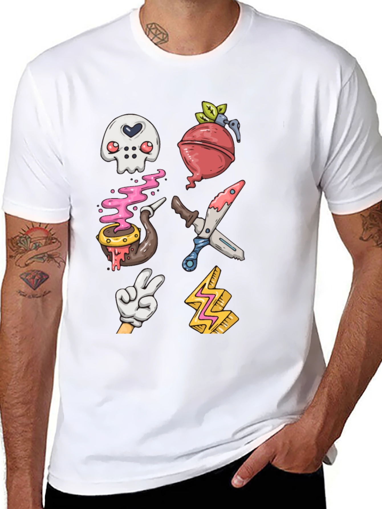 Fun Cartoon Icon Graphic T-Shirt