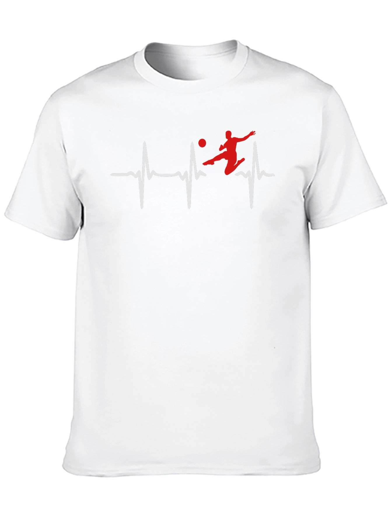Soccer Heartbeat Graphic Tee - Black Cotton T-Shirt