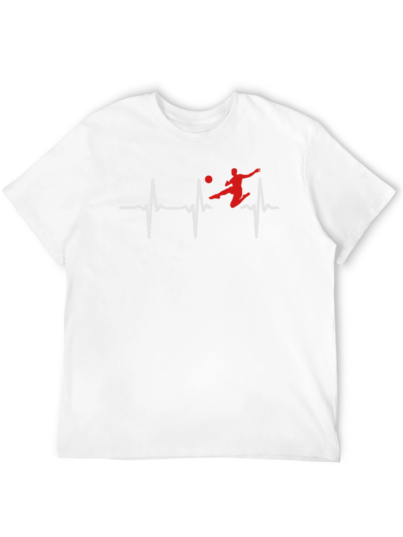 Soccer Heartbeat Graphic Tee - Black Cotton T-Shirt