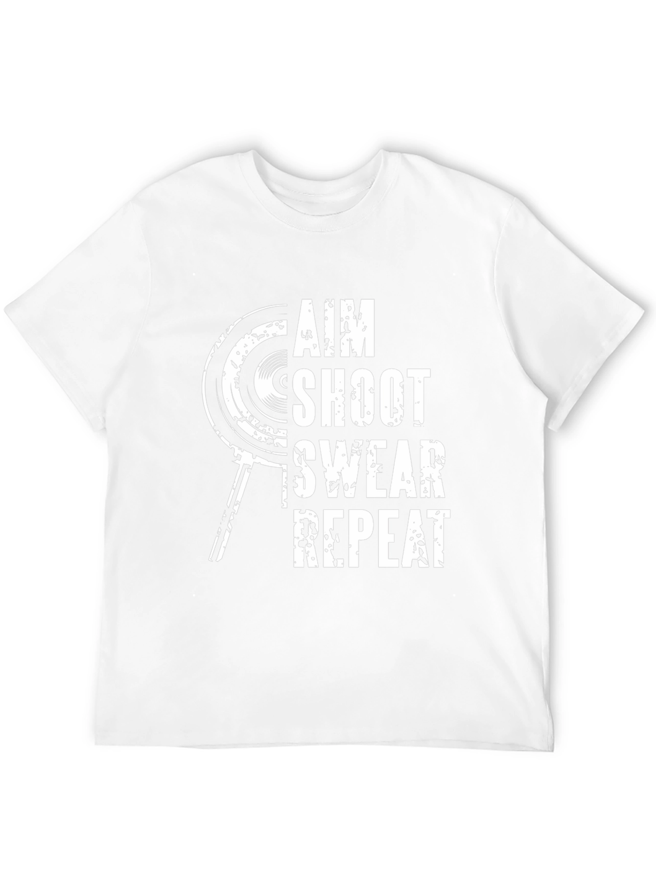 Aim Shoot Swear Repeat Black Graphic Tee
