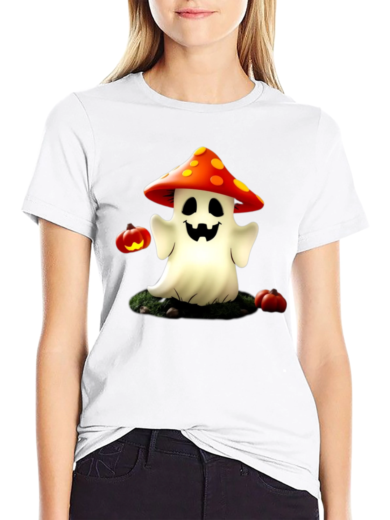 Spooky Mushroom Ghost T-Shirt - Halloween Tee