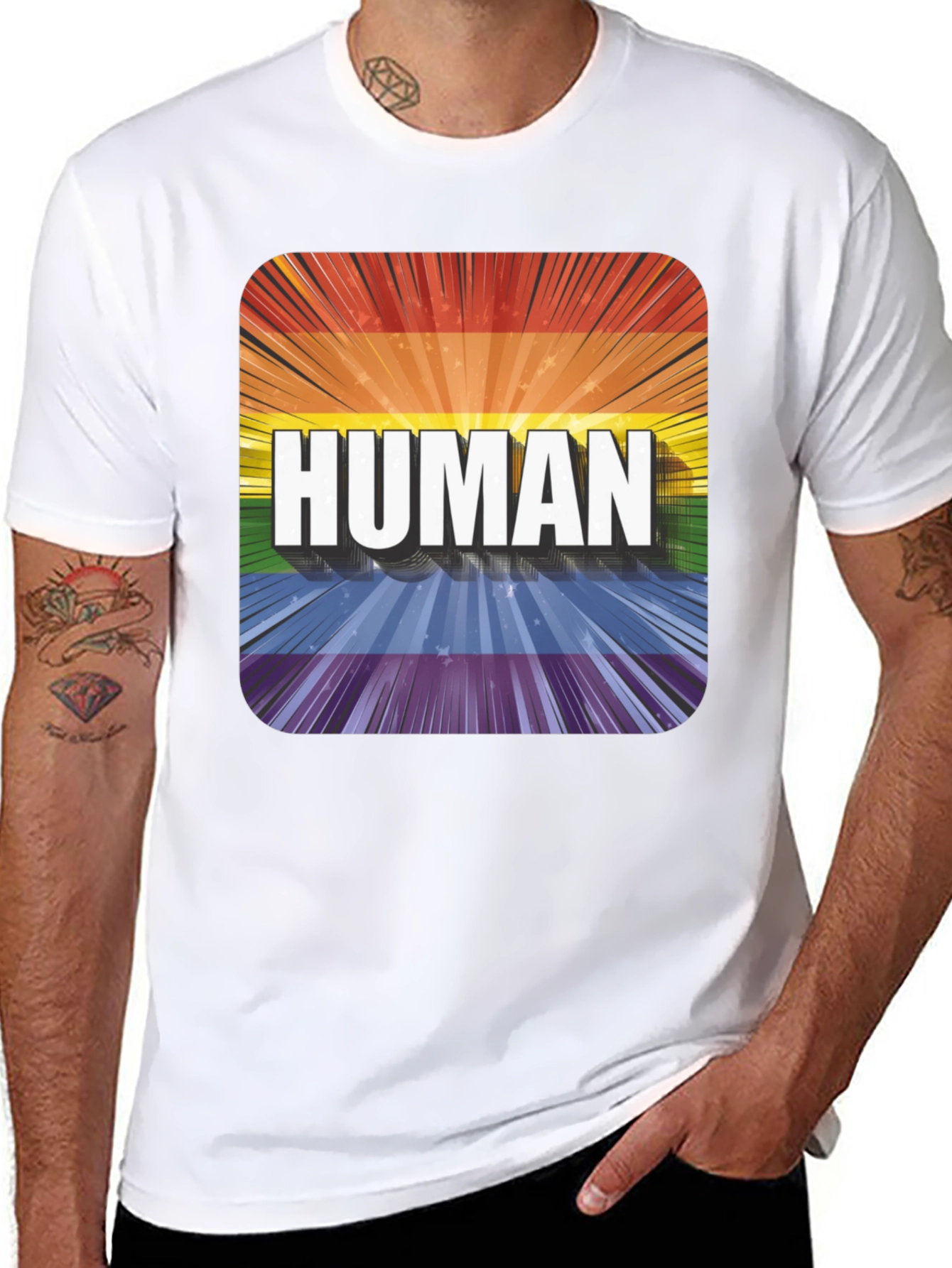 Human Pride T-Shirt - LGBTQ+ Rainbow Tee